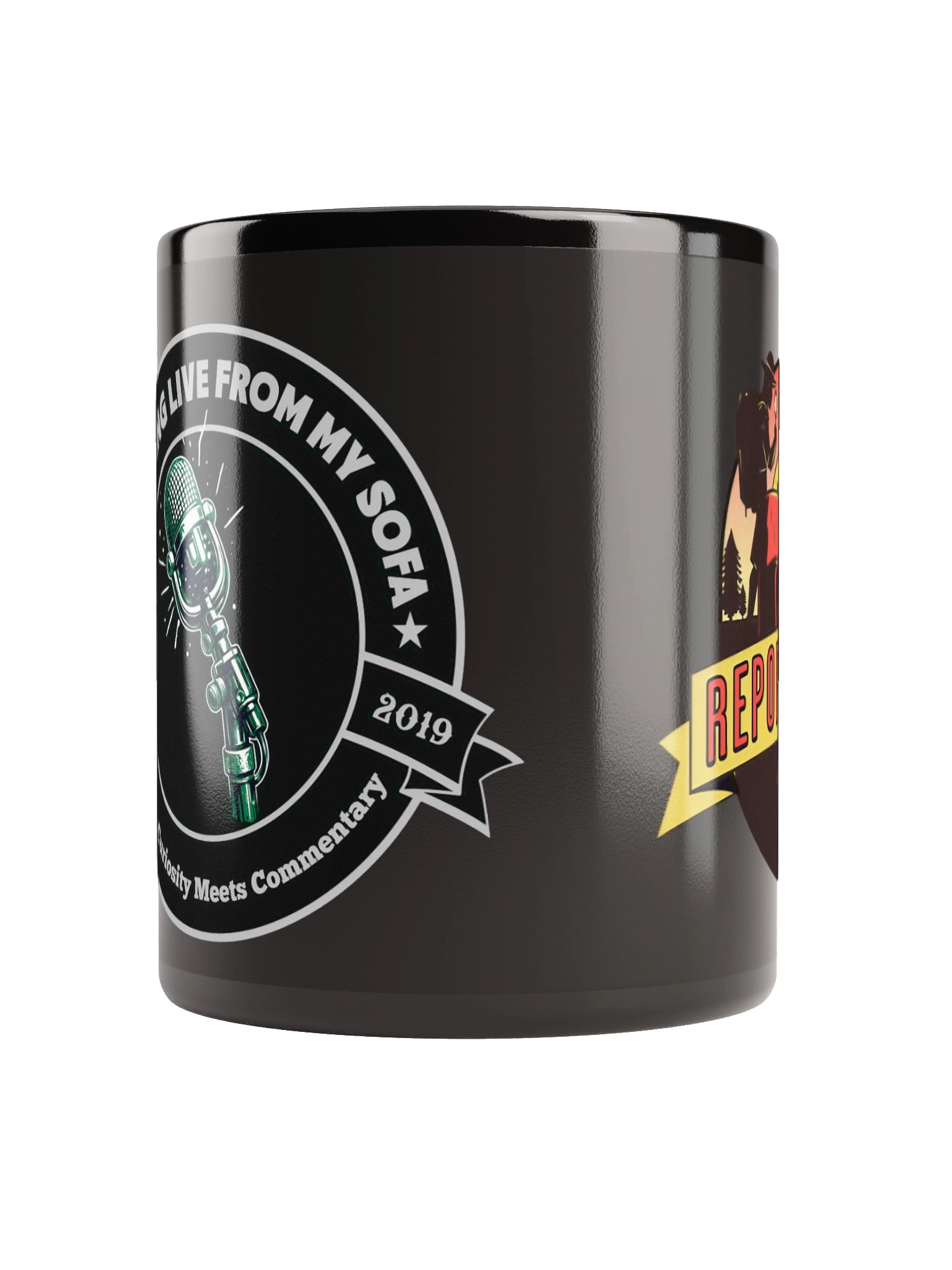 Reporting Live From My Sofa Podcast Microphone Mug product image (4)
