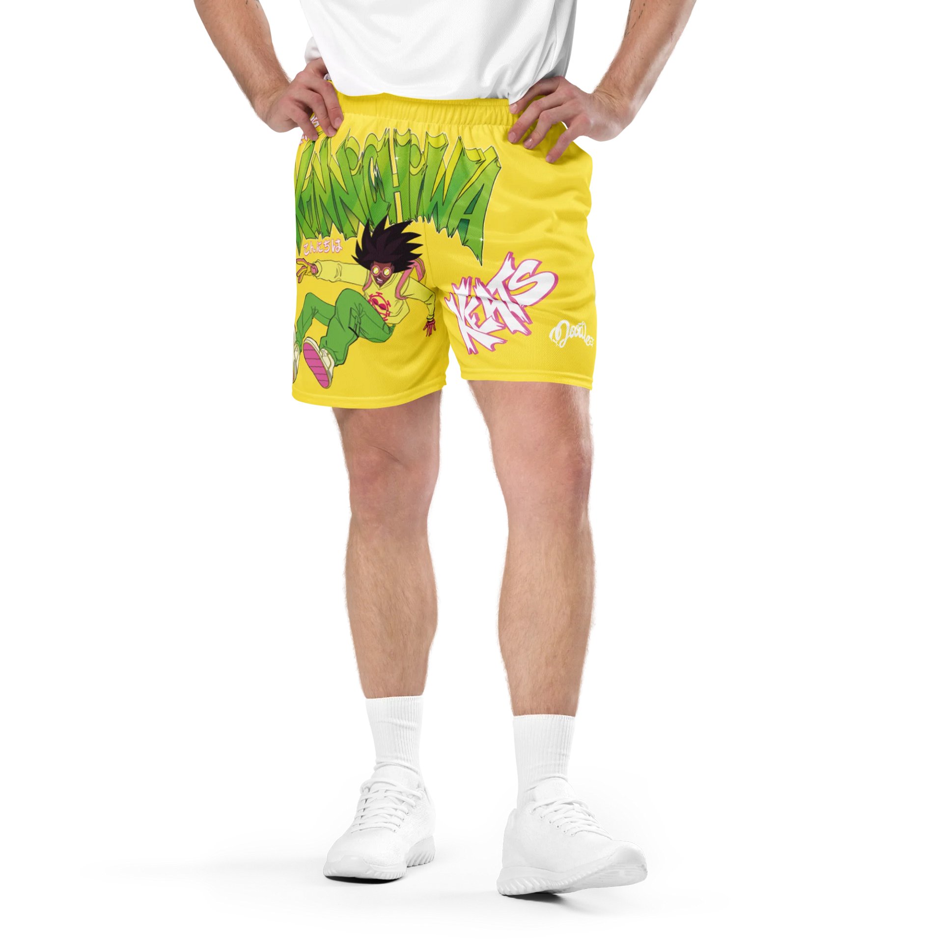 KONNICHIWA - Yellow Mesh Shorts (with pockets) product image (5)