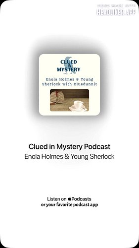 We had so much fun with Jessica from Cluedunnit Podcast chatting about the Enola Holmes films and the new Young Sherlock seri...