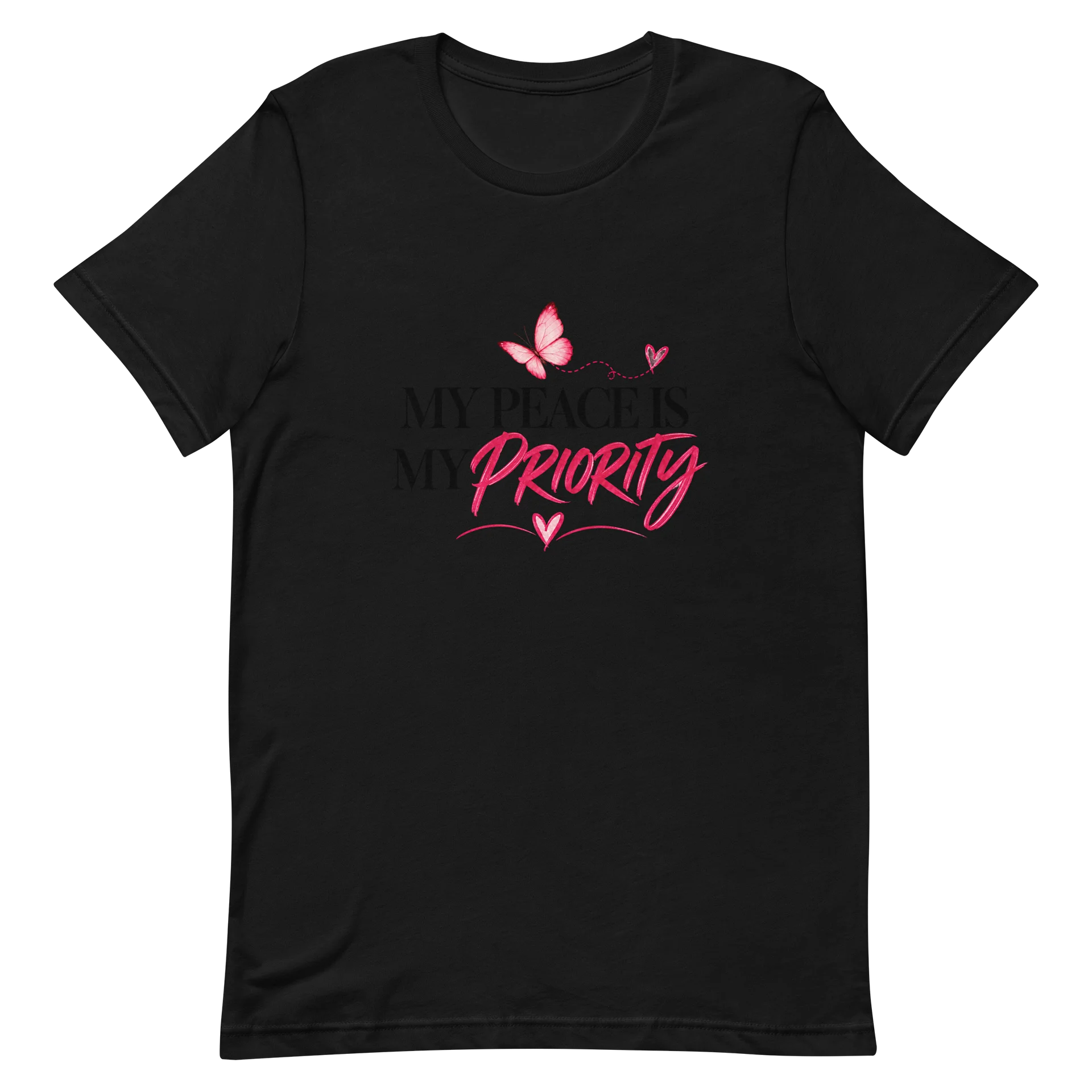 Priority Butterfly Pink Cursive Tee product image (5)