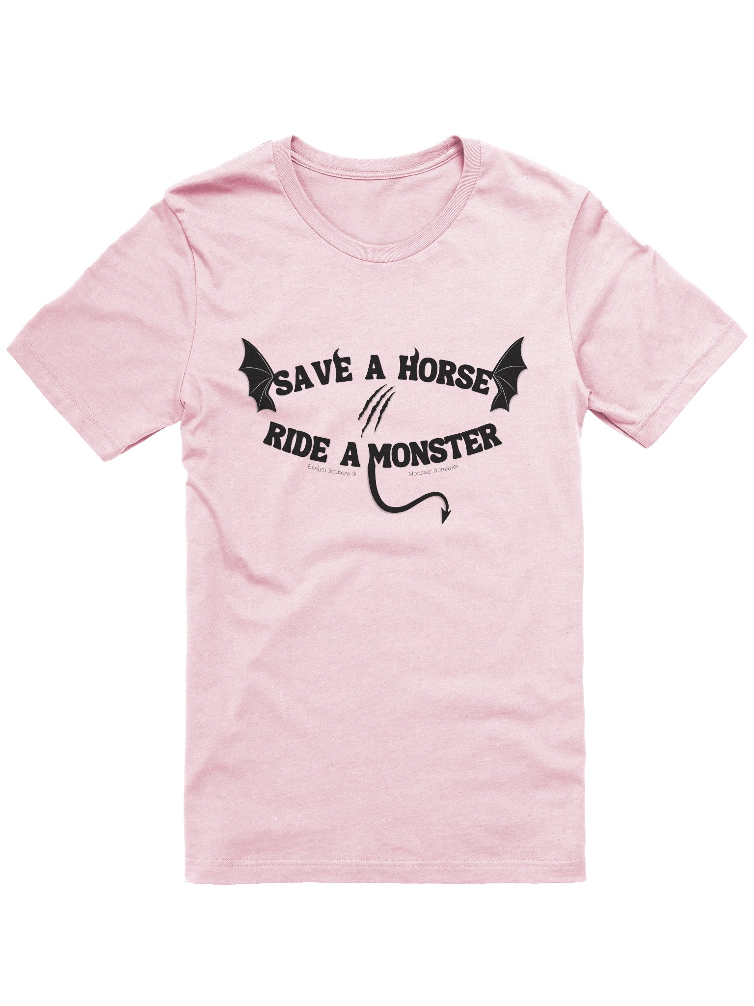 "Save a Horse Ride a Monster" Bella+Canvas T-Shirt - black text on light colors product image (2)