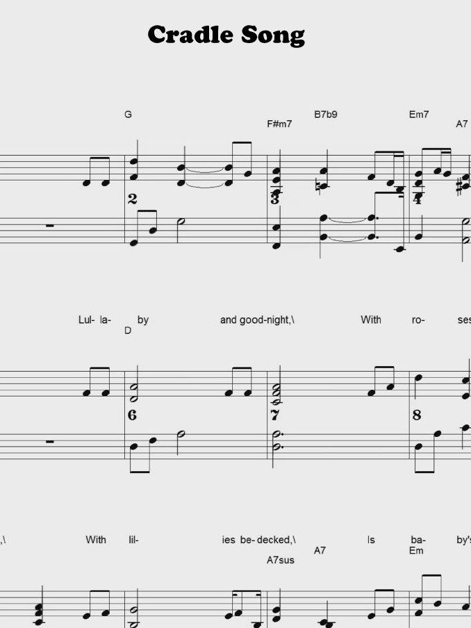 Cradle Song - CS - Piano sheet music product image (1)