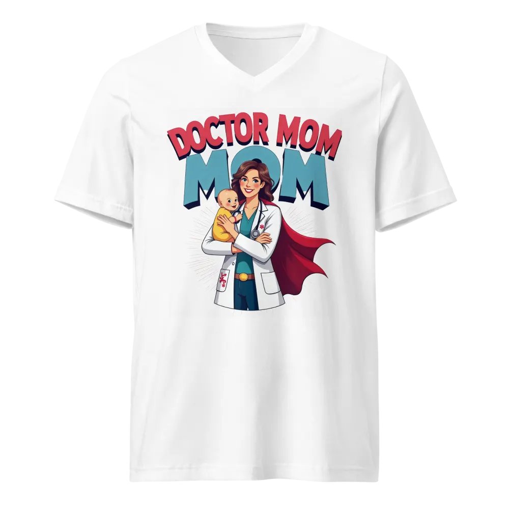 Doctor Mom Superhero v-neck T-ee product image (5)