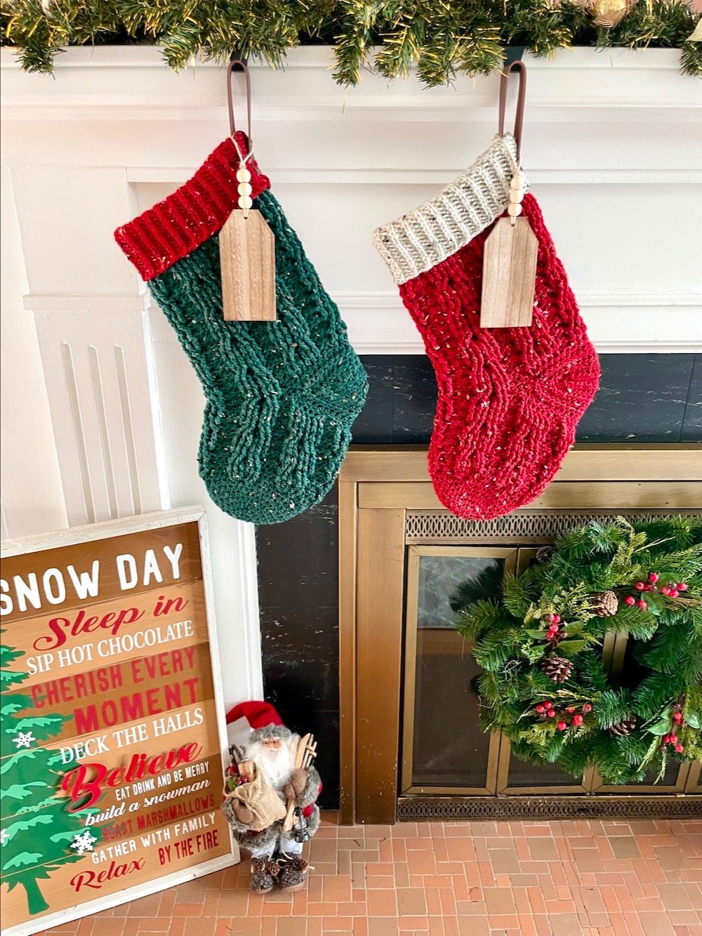 Cable Twist Crochet Christmas Stocking Pattern | Instant PDF download with Chart and Photo Tutorial product image (9)