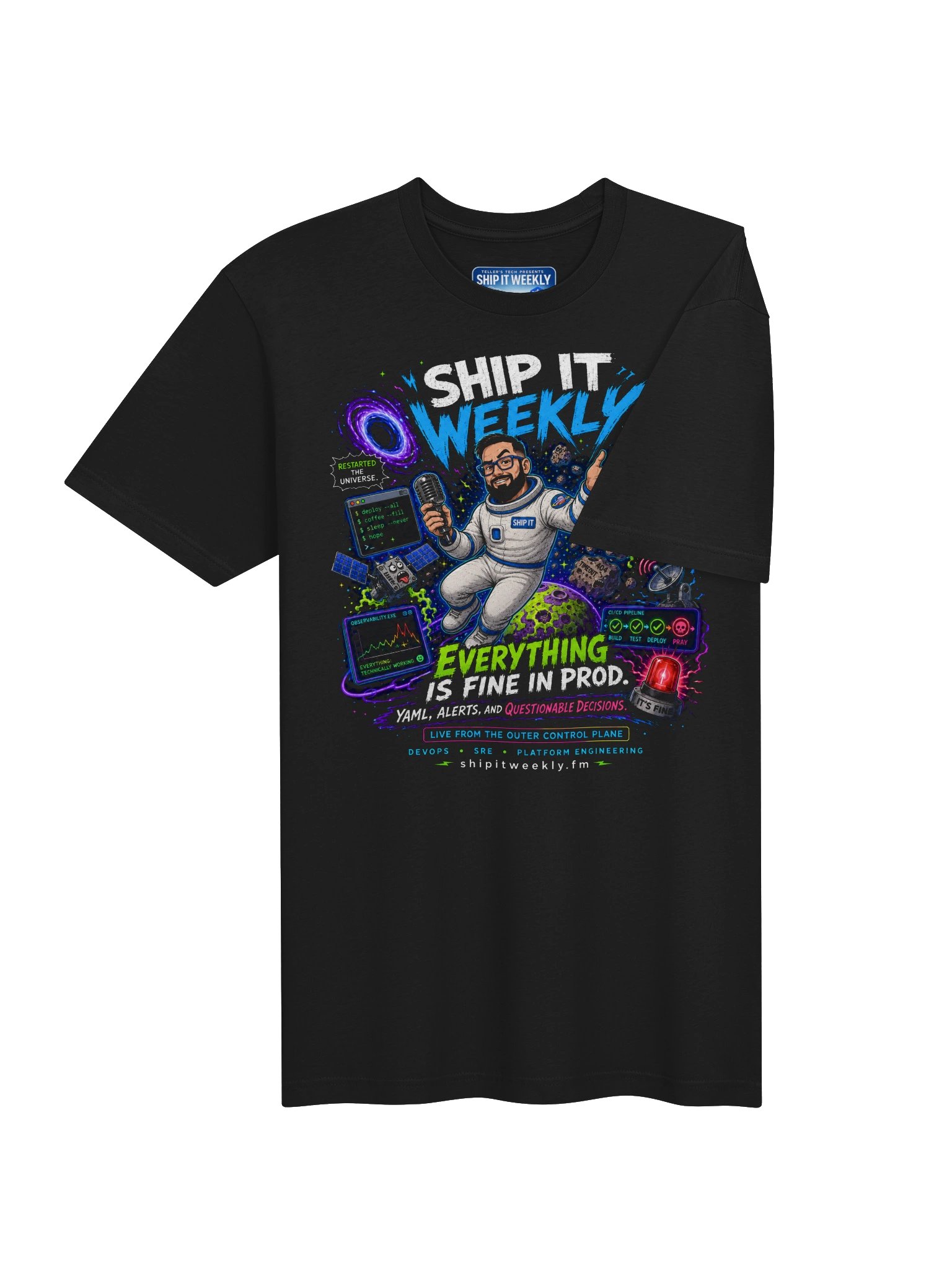 Everything Is Fine in Prod | Ship It Weekly DevOps Tee product image (4)