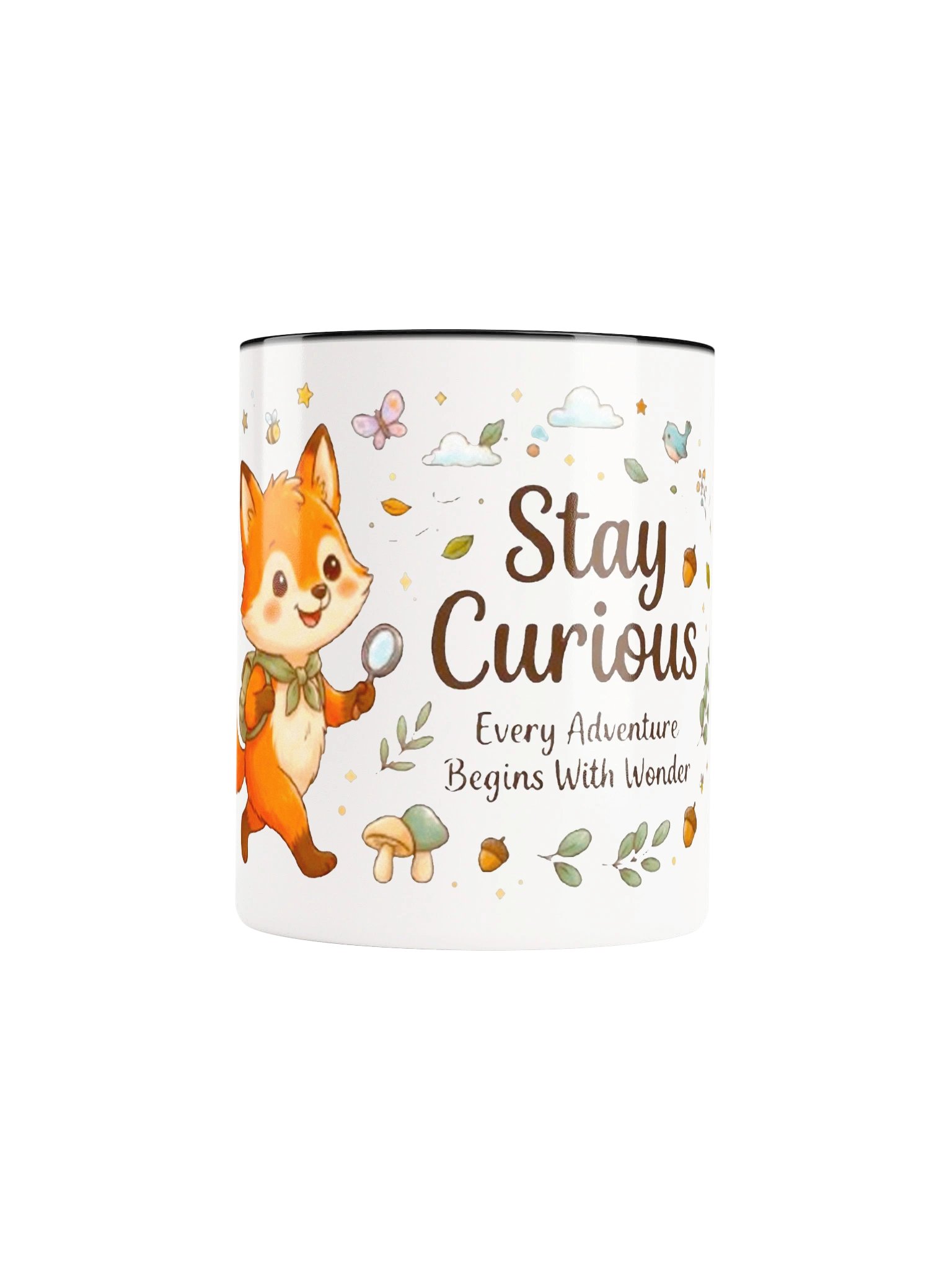 Stay Curious Cute Fox Adventure Kids Accent Mug product image (82)