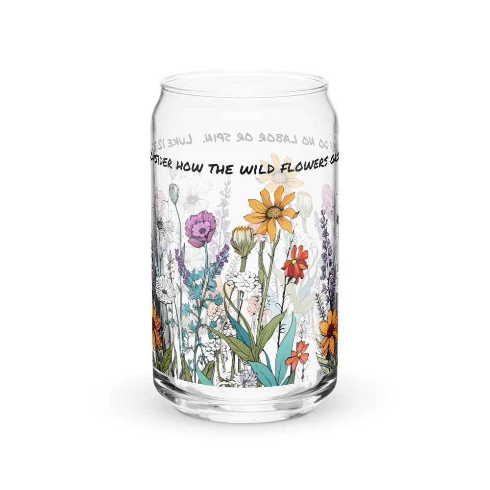 Wildflower Luke 12:27 Can-Shaped Glass Tumbler product image (8)