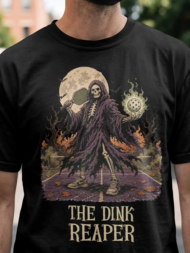 The Dink Reaper Halloween Pickleball Shirt | Grim Reaper Skeleton Tee product image (2)