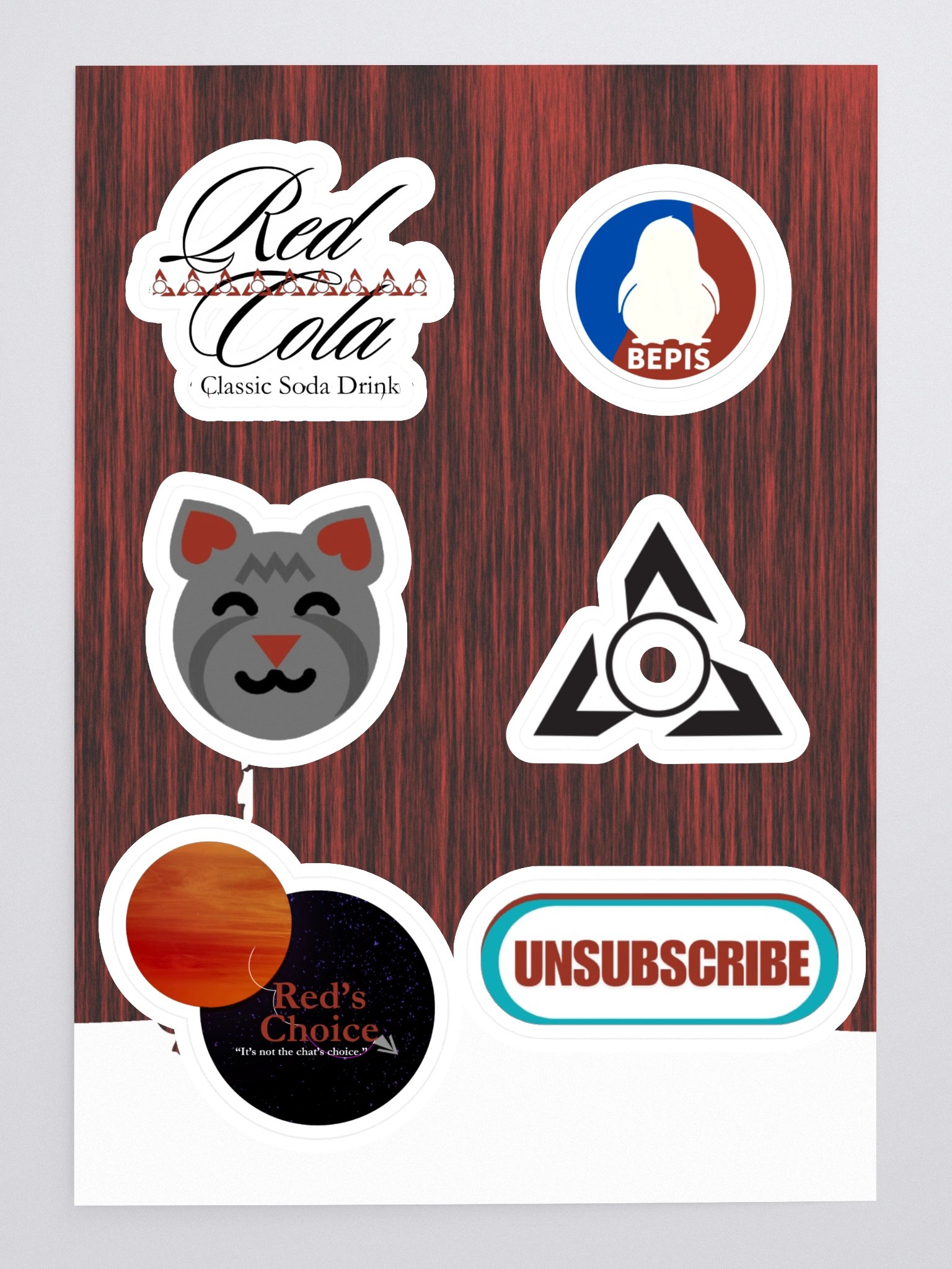 Red Stickers | Kiss Cut Sticker Sheet with Custom Background by Allcolor product image (2)