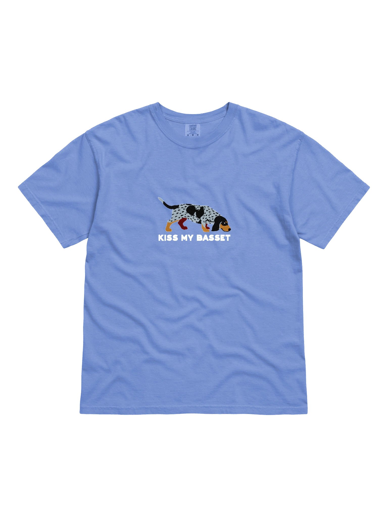 Kiss My Basset T-Shirt(Embroidered) of a Basset Bleu de Gascogne(Bluetick) product image (4)