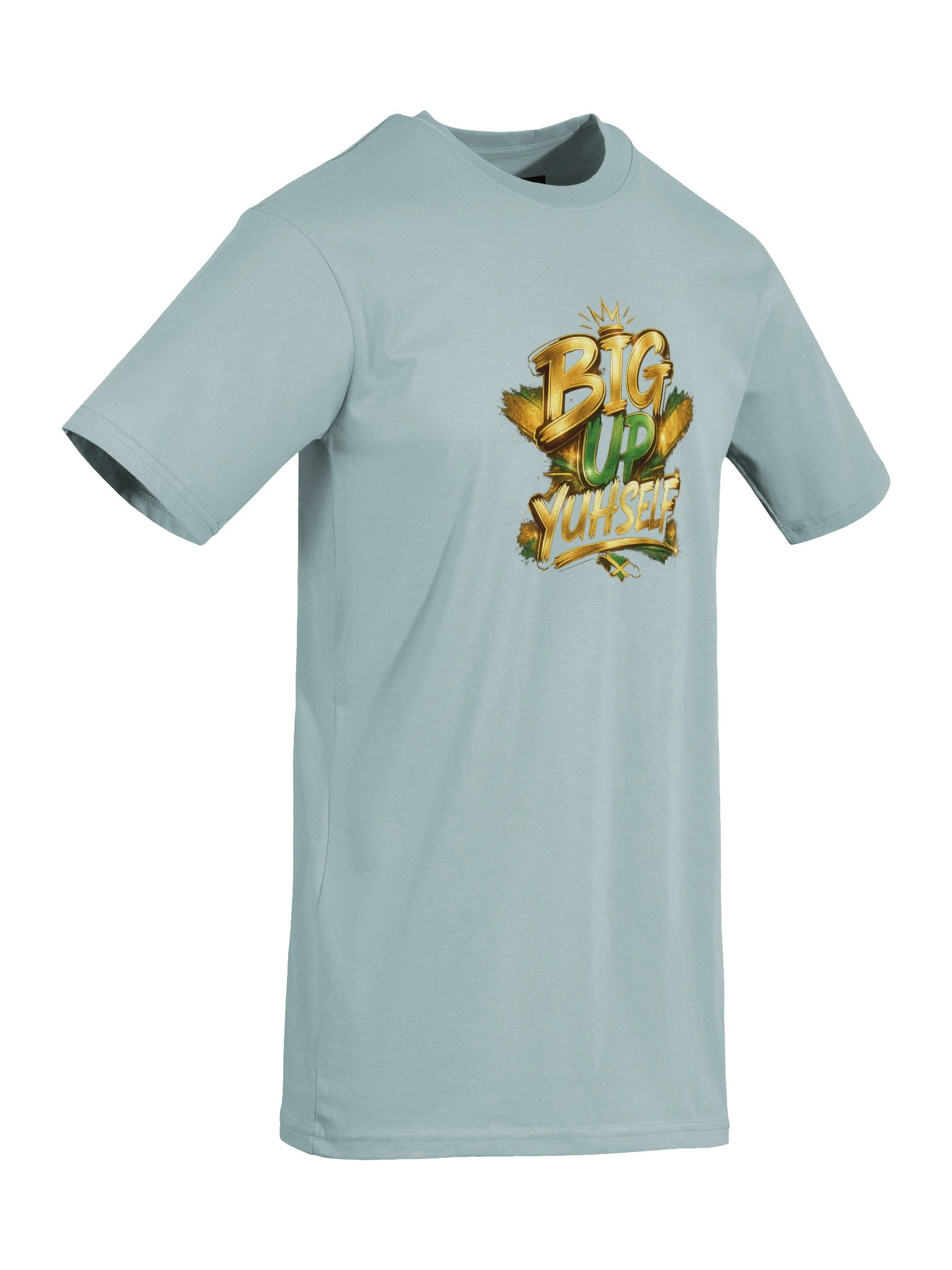 BIG UP YUHSELF — Gold & Green Statement Tee product image (42)