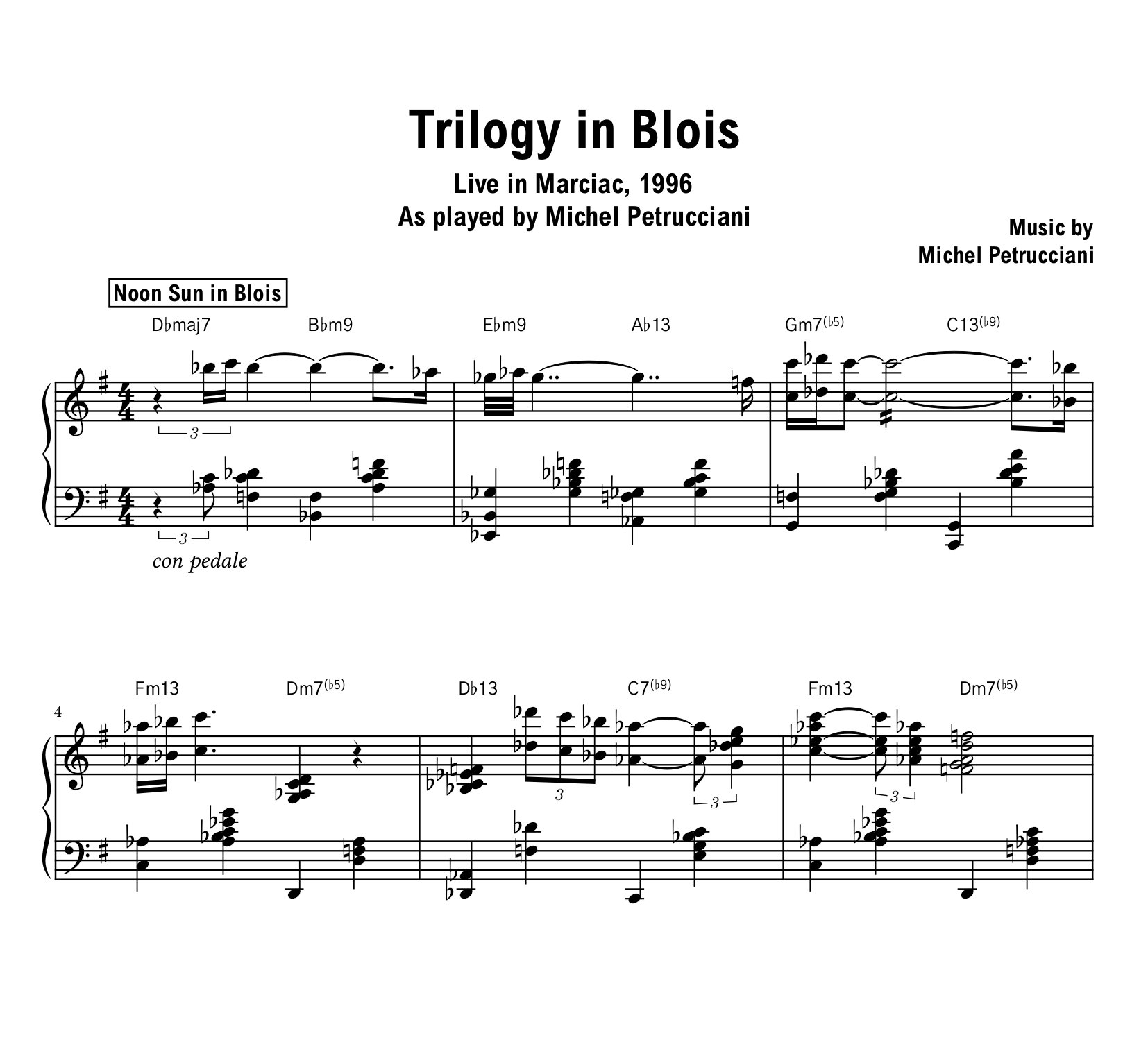 Michel Petrucciani - Trilogy In Blois (Marciac) - Sheet music (PDF) product image (1)