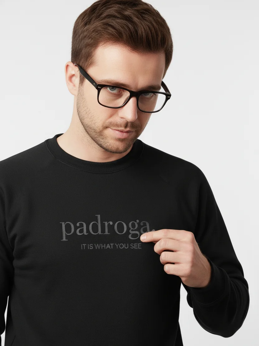 padroga. essentials black embroidered logo product image (5)