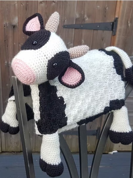 Cow Folding Baby Blanket Crochet Pattern - C2C Graphghan PDF Pattern - Crafting Happiness product image (6)