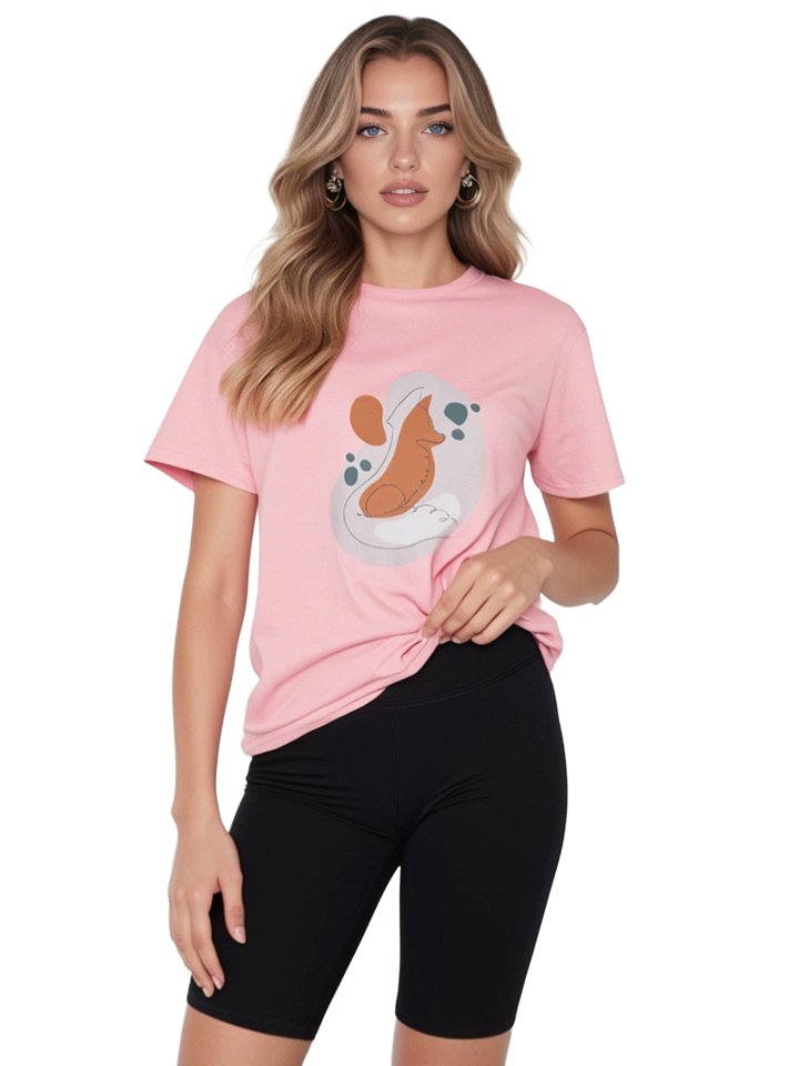 Continuous Line Fox Abstract T-Shirt product image (2)