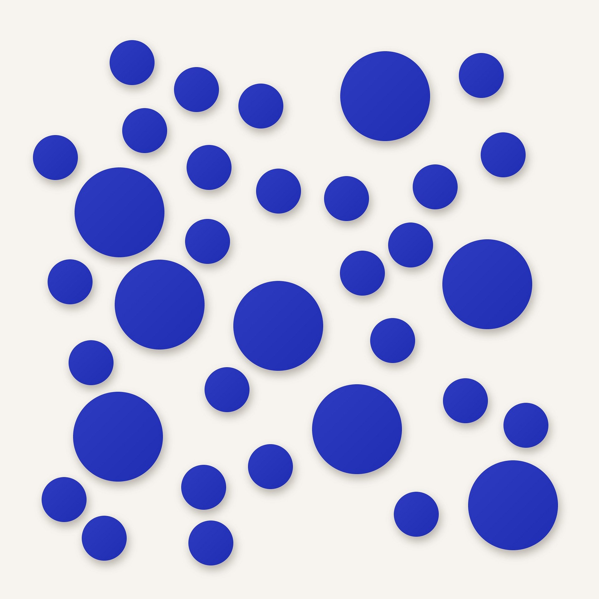 Blue Polka Dot Wall Decals, 2" and 4" Vinyl Circle Stickers, Removable Dot Decals for Nursery, Kids Room, Playroom product image (1)