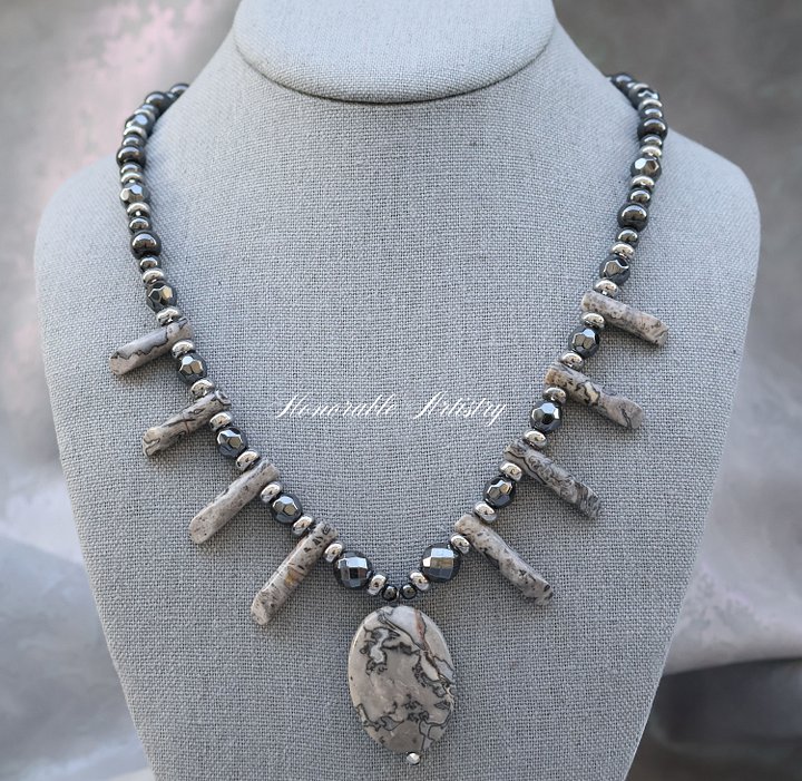 Crazy Lace Agate Fringe Necklace product image (2)