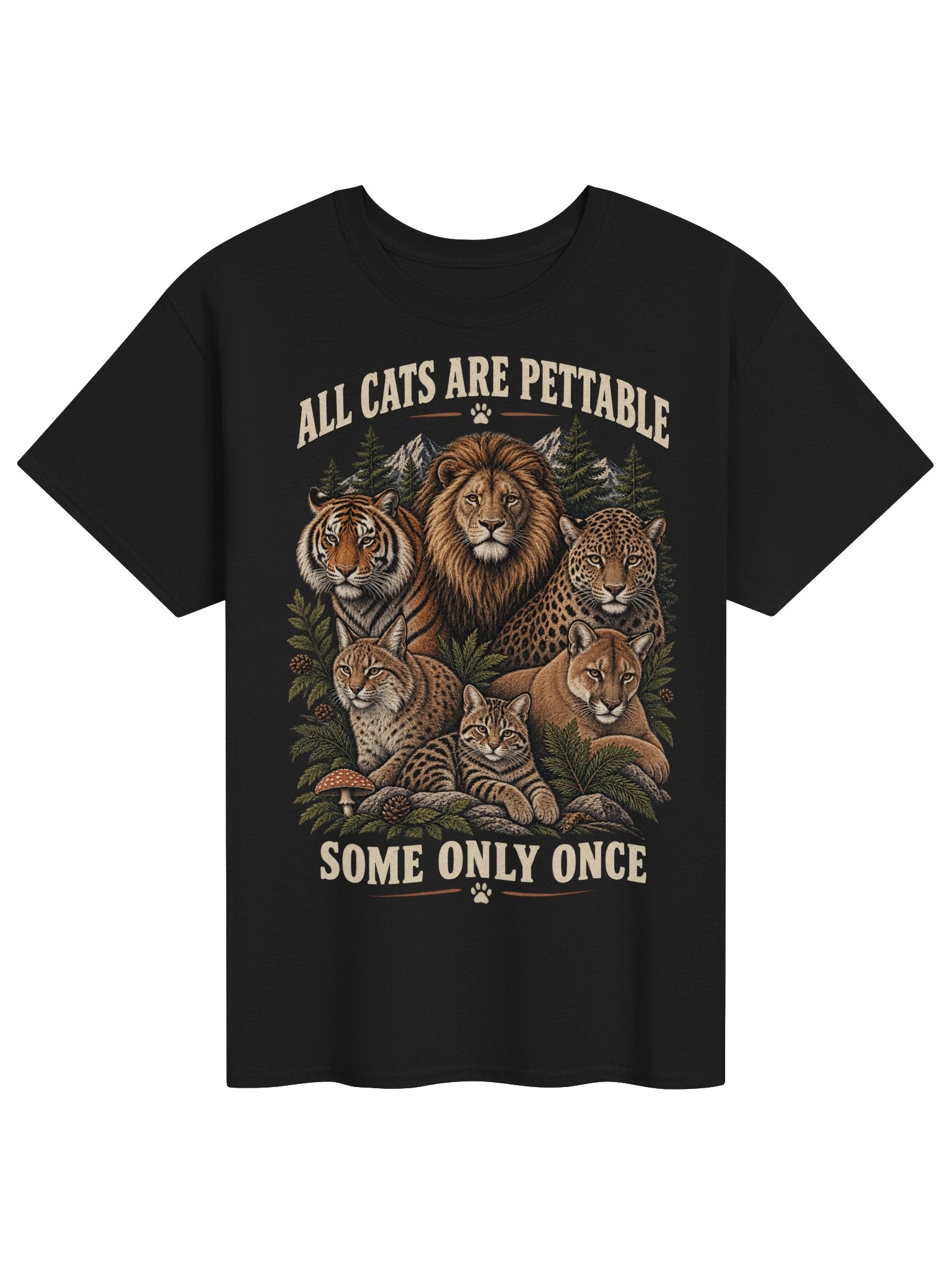 All Cats are Pettable Some Only Once T-Shirt Funny Wild Cats Vintage shirt product image (1)