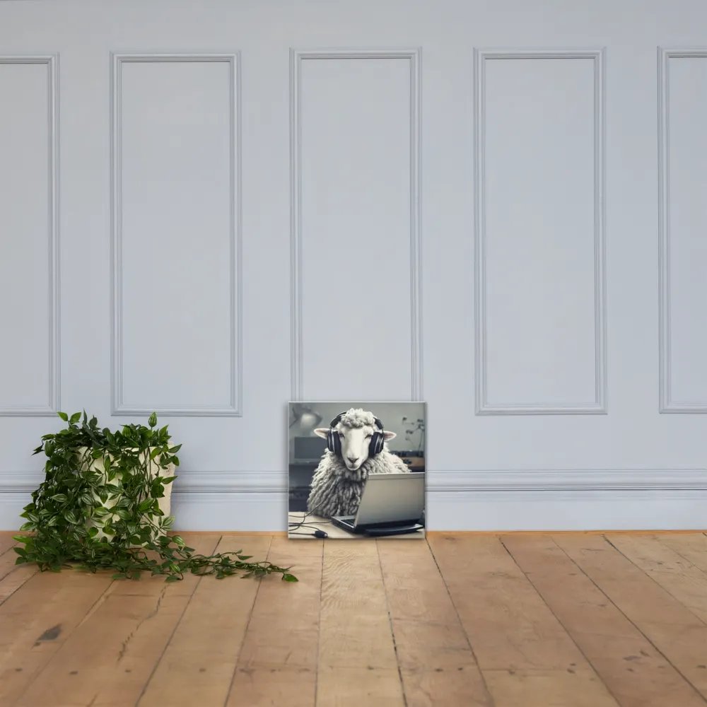 Sheep With Headphones And Laptop Wall Art product image (5)