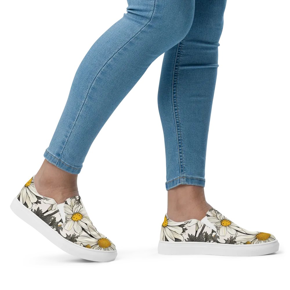 Women's Slip-On Canvas Shoes 🌼 Lovely Wildflower and Black Bird product image (6)