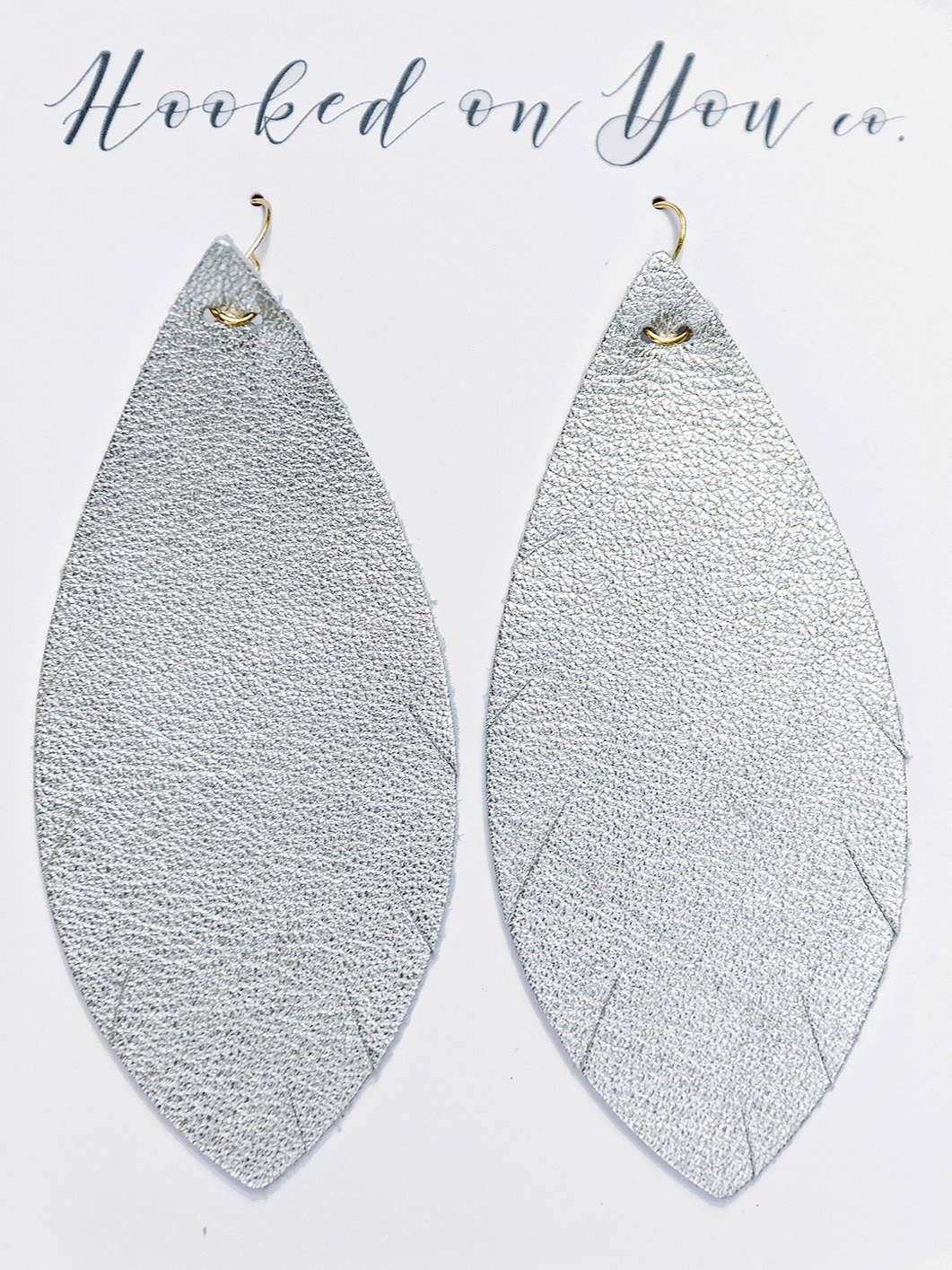 Silver Shimmer Leather Earrings product image (2)