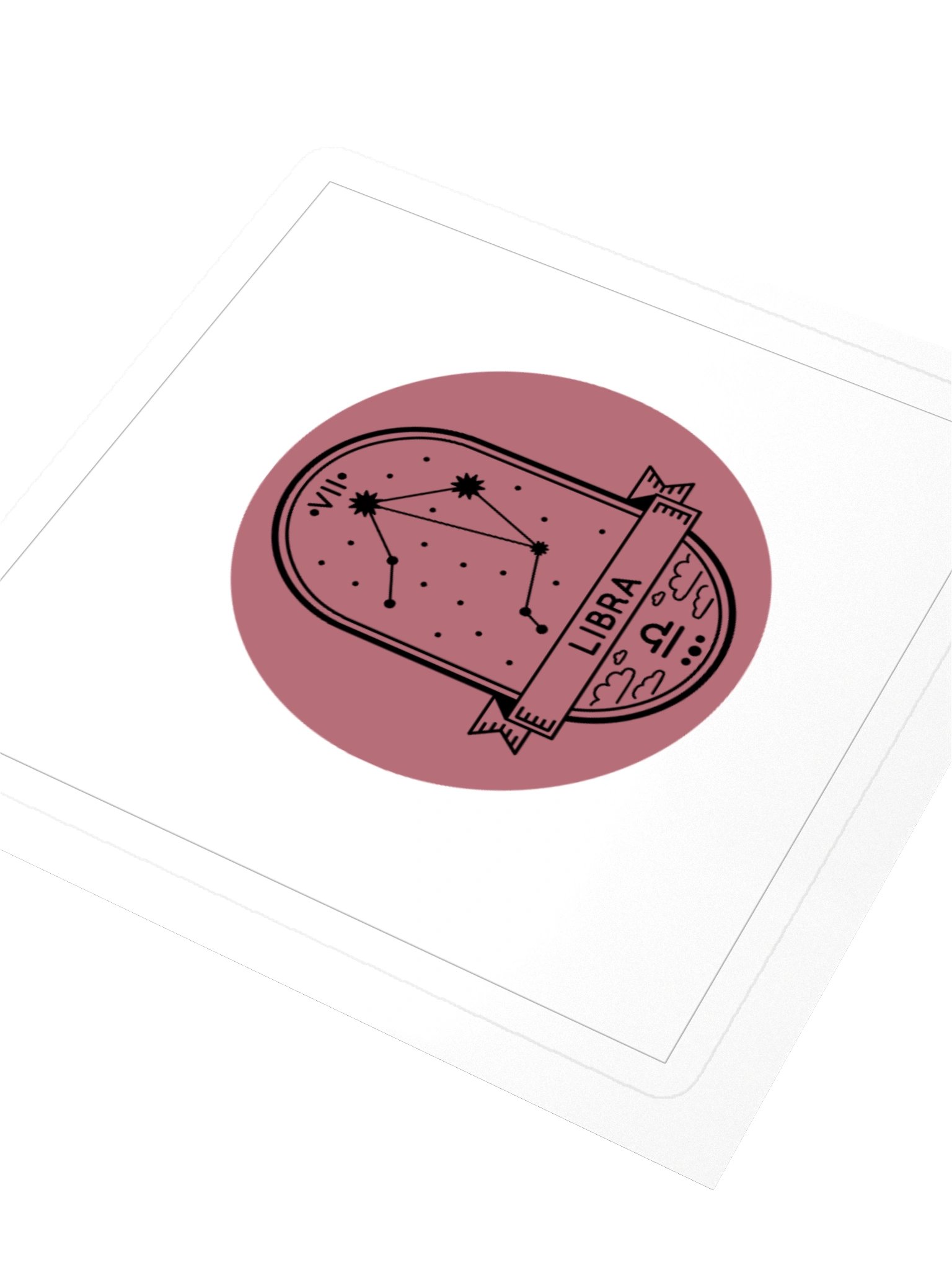 Libra Zodiac Sticker — Elegant Circular Astrology Emblem Design product image (3)