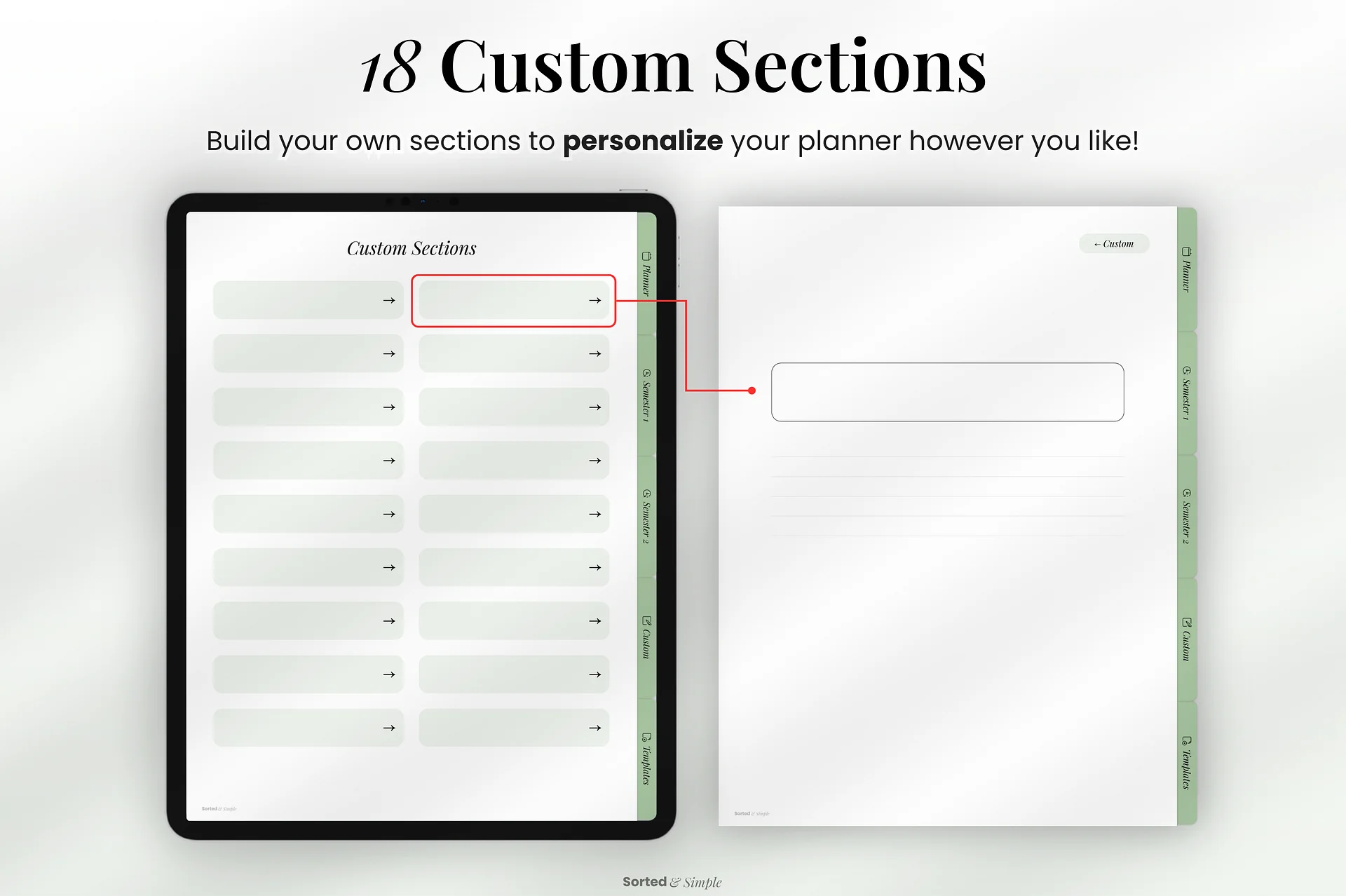 2026/2027 Mid-Year Student Digital Planner Portrait - Matcha Green product image (7)