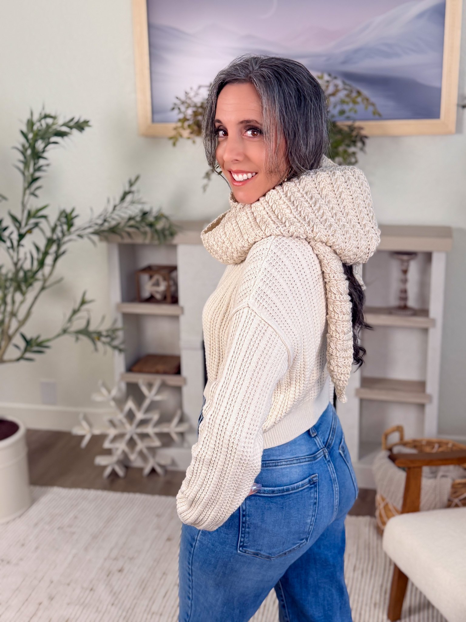 Wheat Stitch™ Crochet Hooded Scarf product image (7)