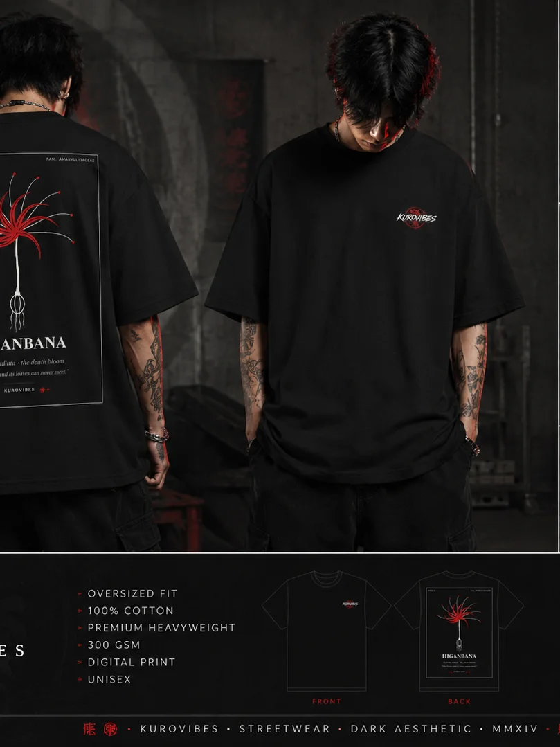 HIGANBANA Death Bloom Oversized T-Shirt | Japanese Streetwear product image (3)