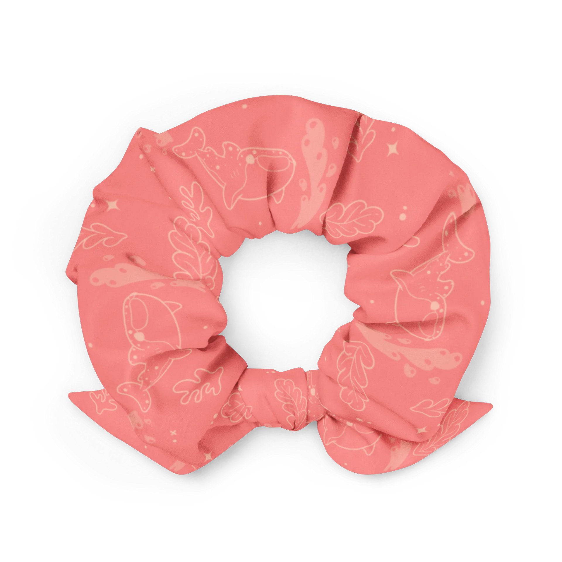 Coral recycled scrunchie - Underwater wonderland product image (1)