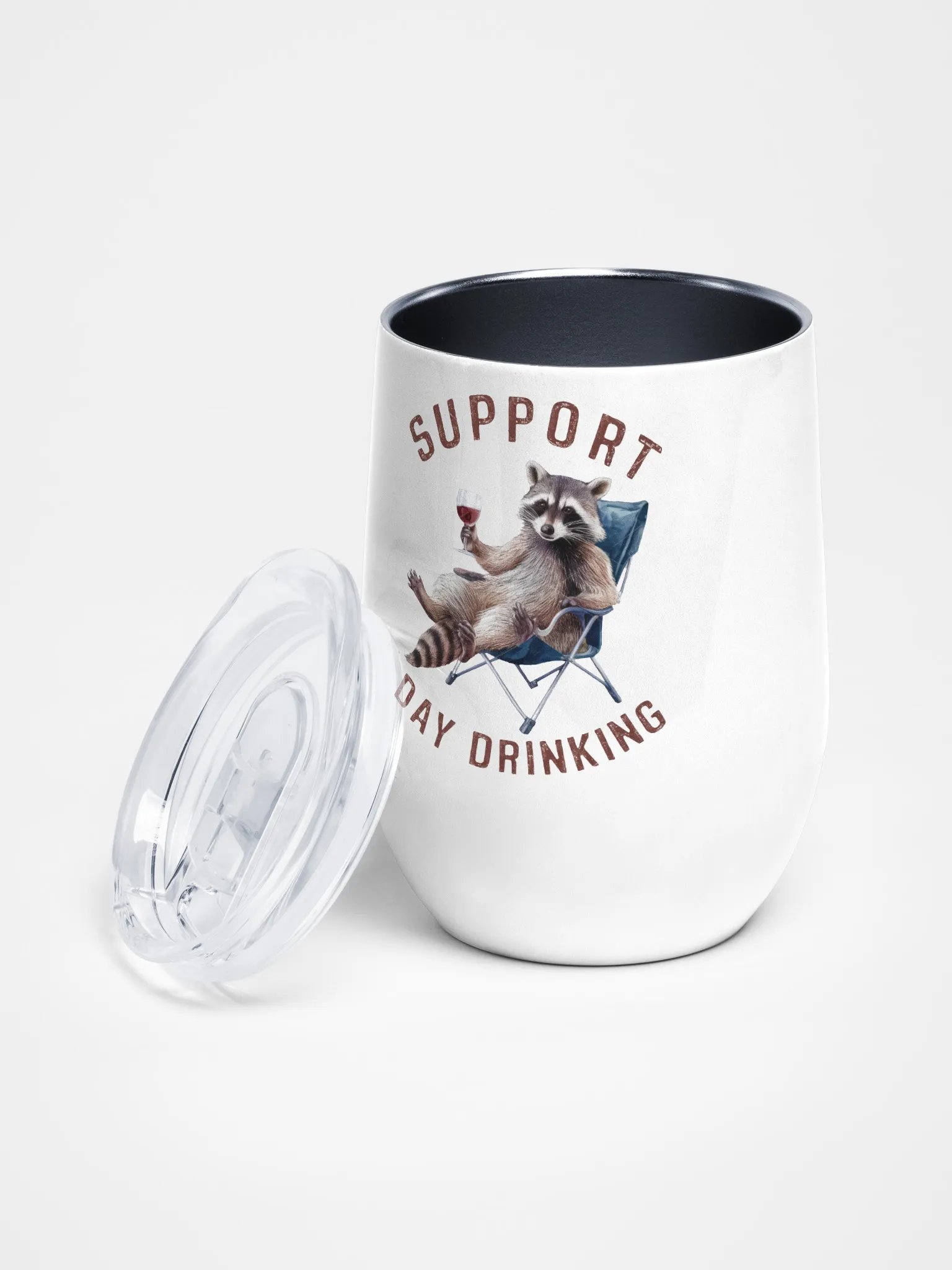 Raccoon Wine Tumbler with Lid product image (1)