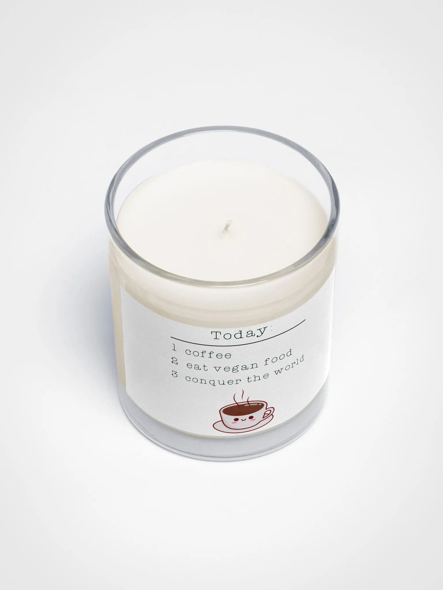 “Vegan Conquers the World” Soy Wax Glass Jar Candle product image (3)