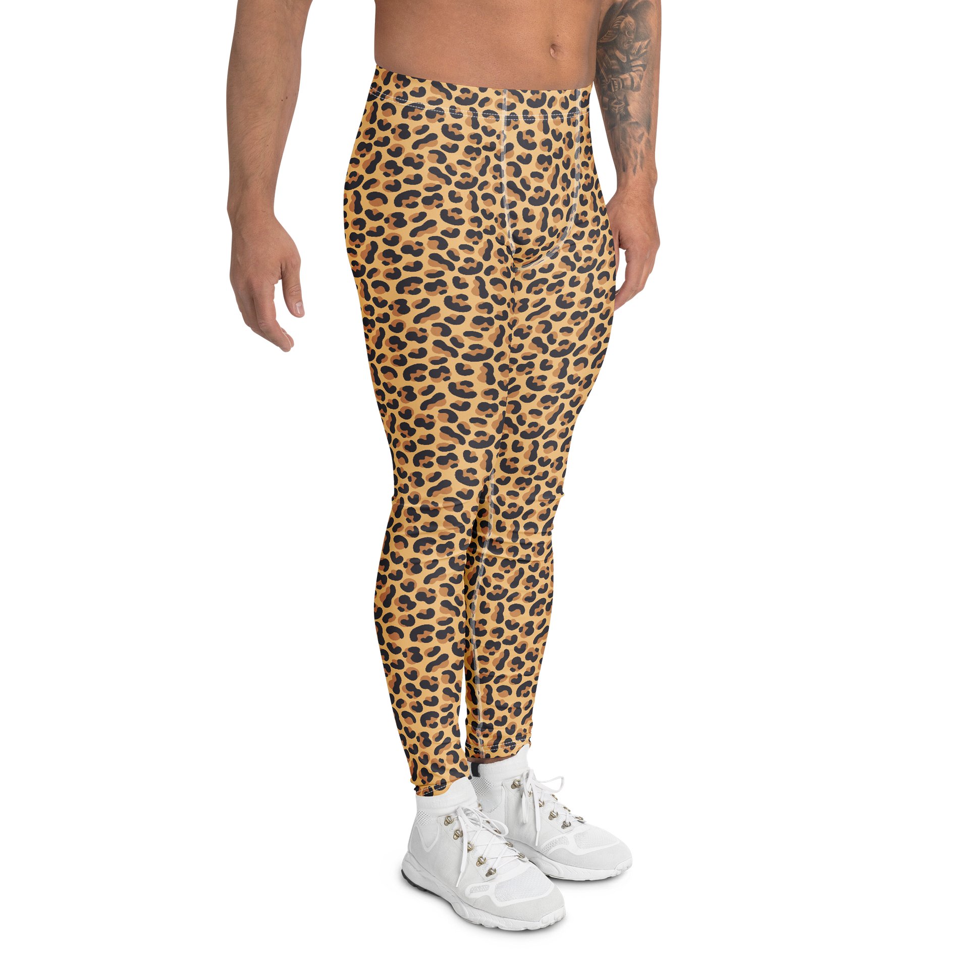 Bold Brown Leopard Print Men's Leggings product image (3)