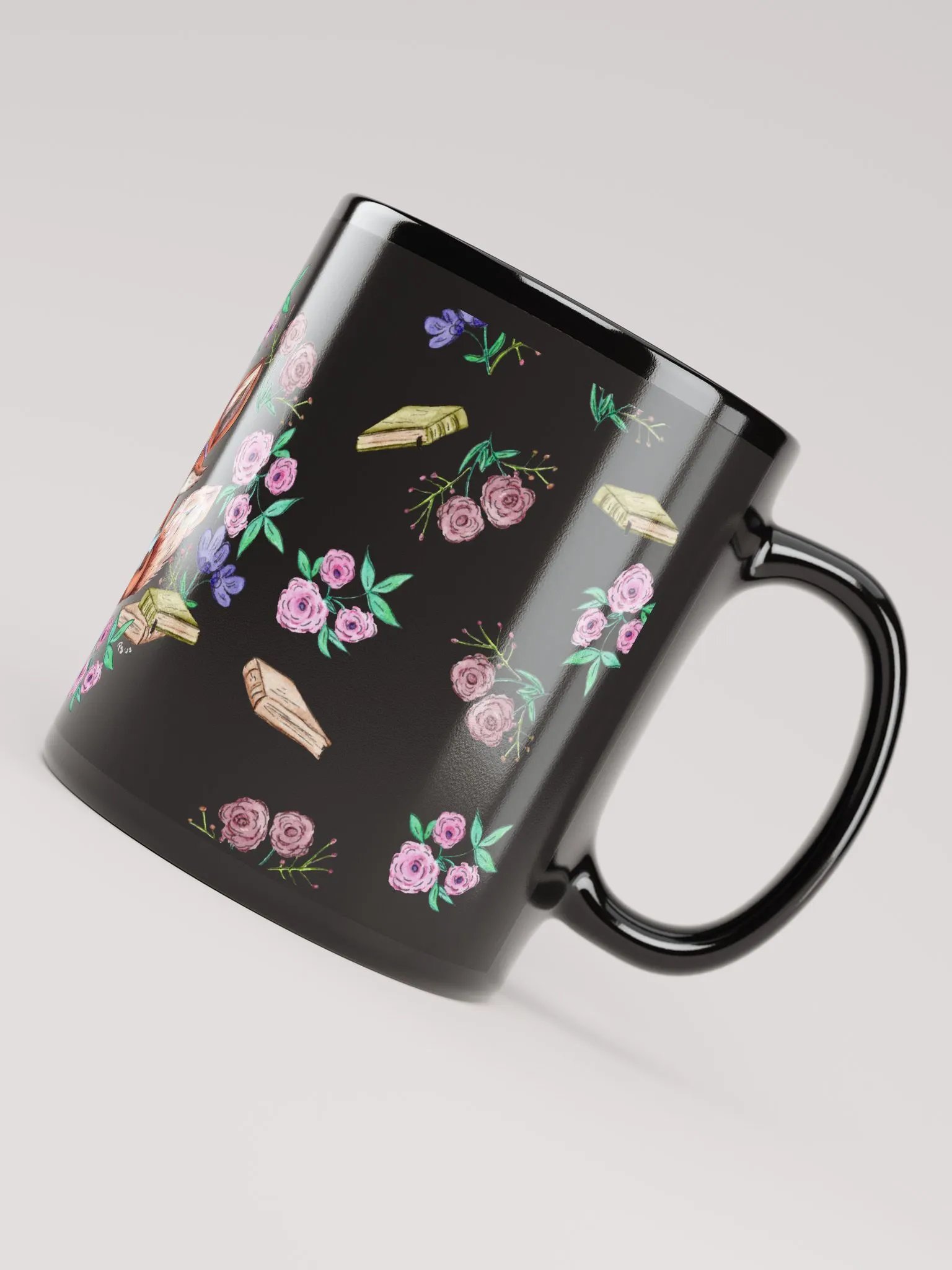 Book Smart Fox 11 0z black mug product image (5)