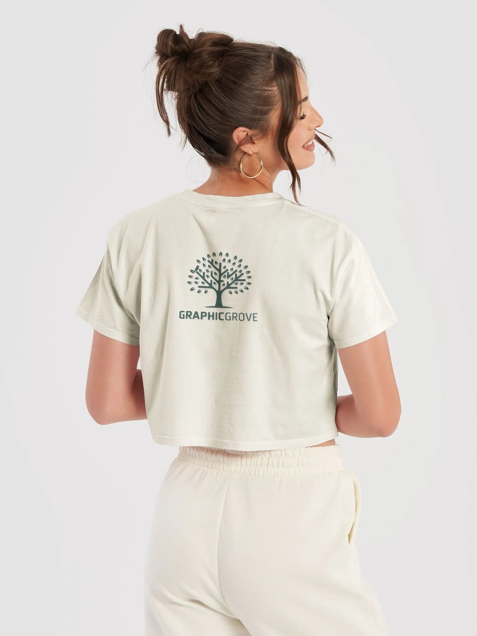 TDS Music - Women's Premium Cotton Crop Top with Graphic Grove Tree Design product image (1)