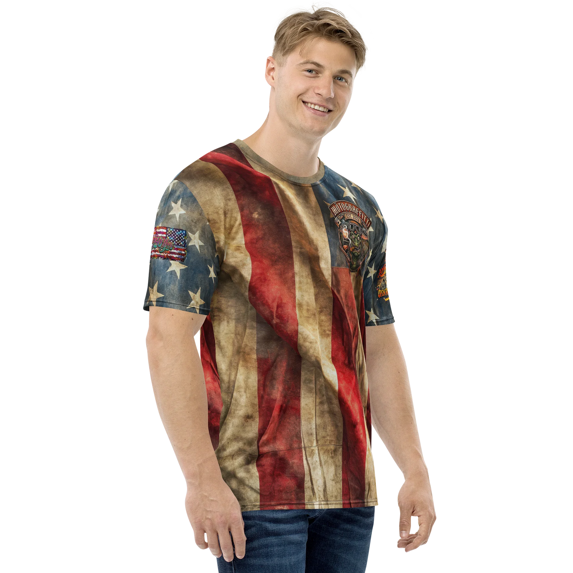 MötoGraffitti "America, Open Roads - Freedom Boners" Ridin Tee product image (4)