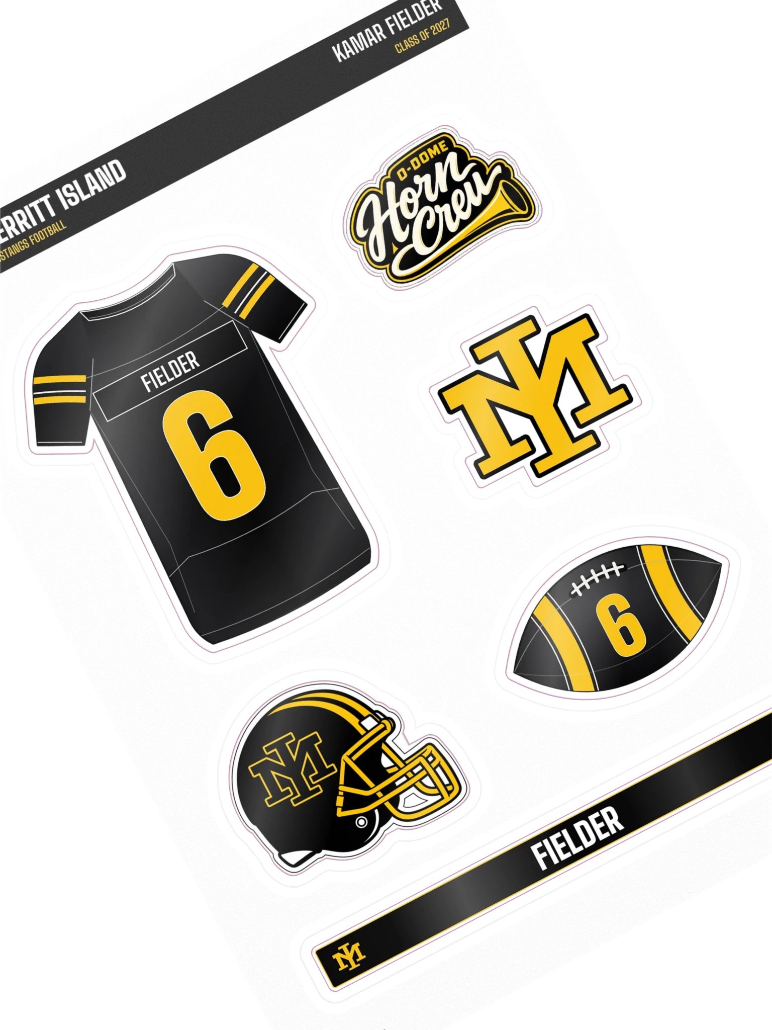 Kamar Fielder #6 — Mustangs Sticker Sheet product image (1)