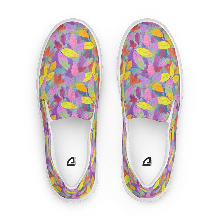 Yellow Pink Leaves Canvas Shoes product image (1)