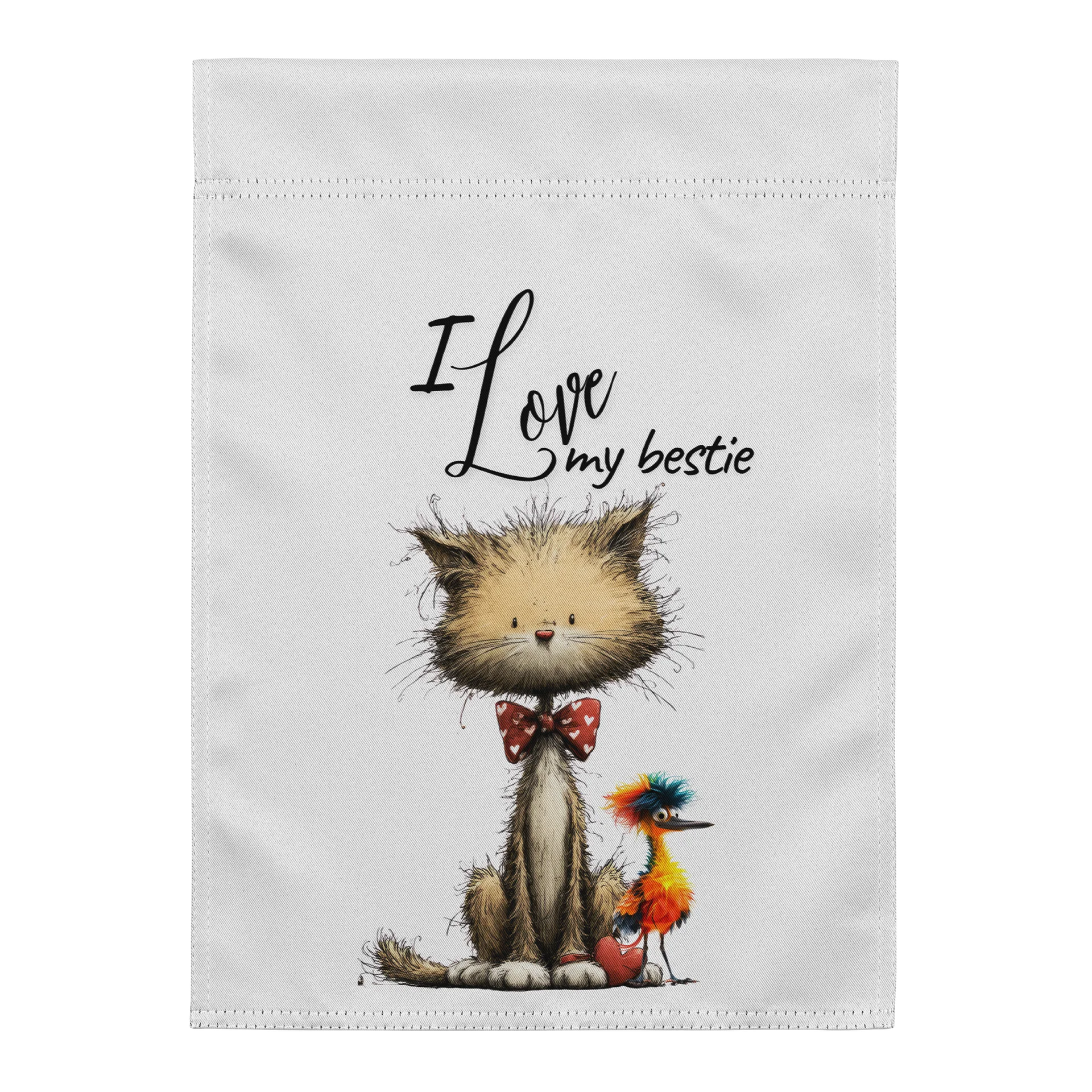 I Love My Bestie Cat Garden Flag product image (1)