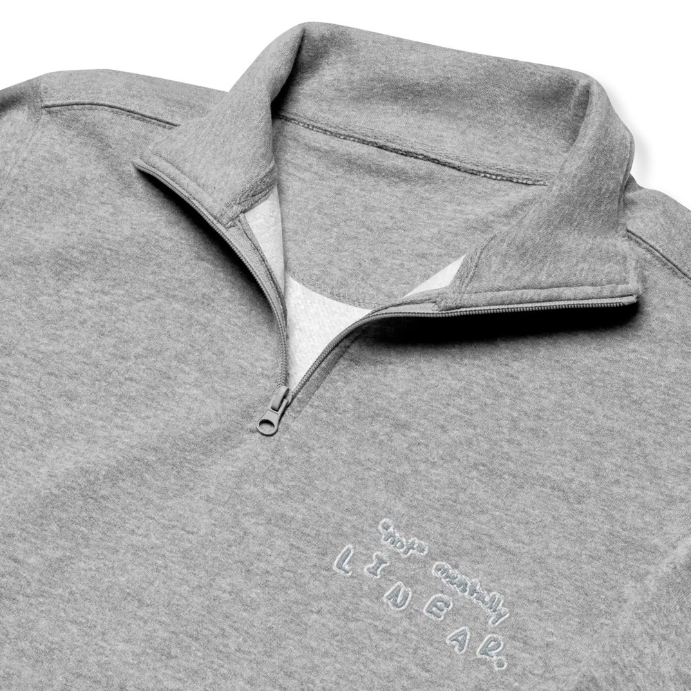 *not* mentally linear. (grey bubble design) embroidered quarter zip product image (6)