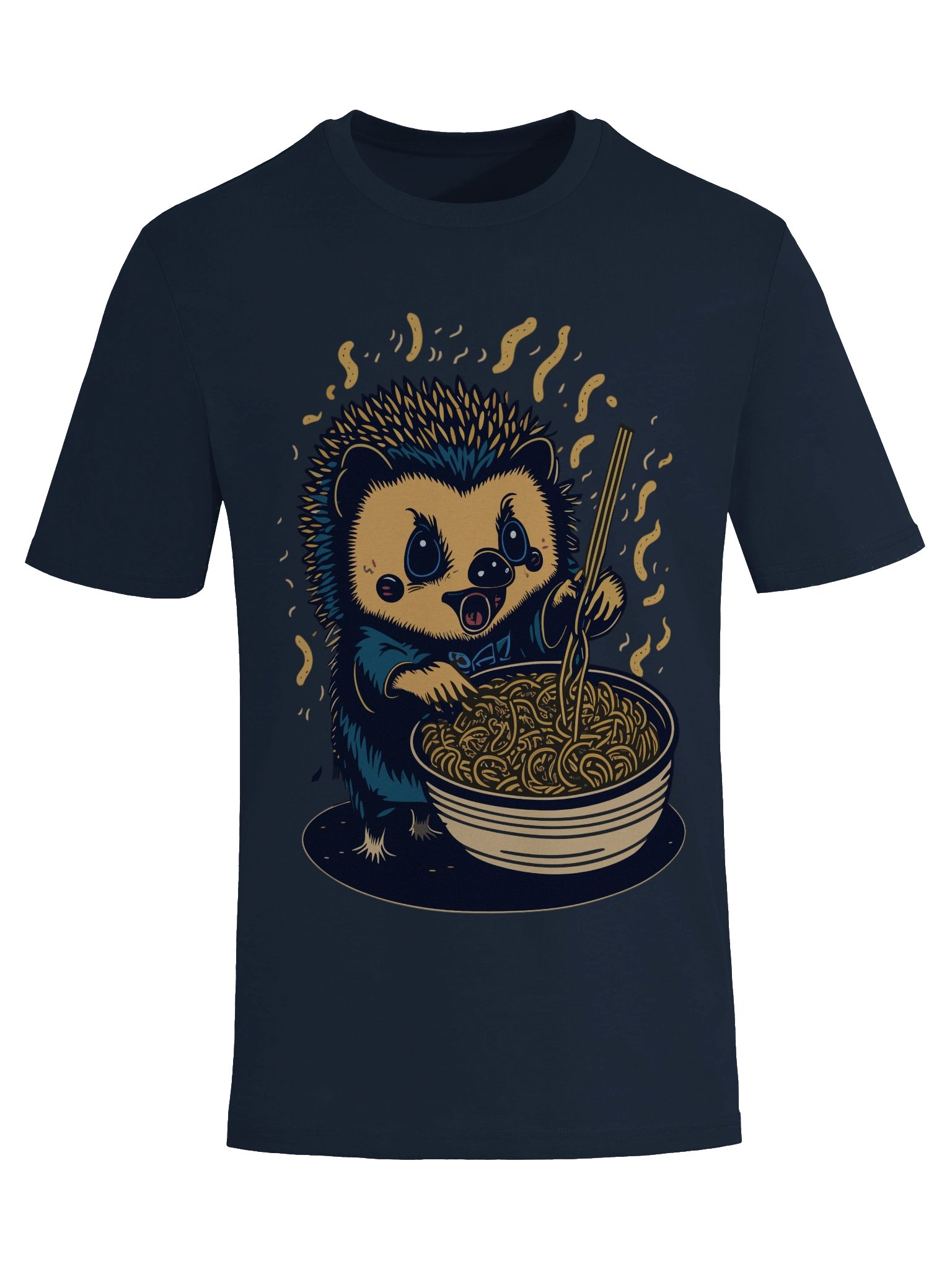Whimsical Noodle Lover Hedgehog T-Shirt product image (50)