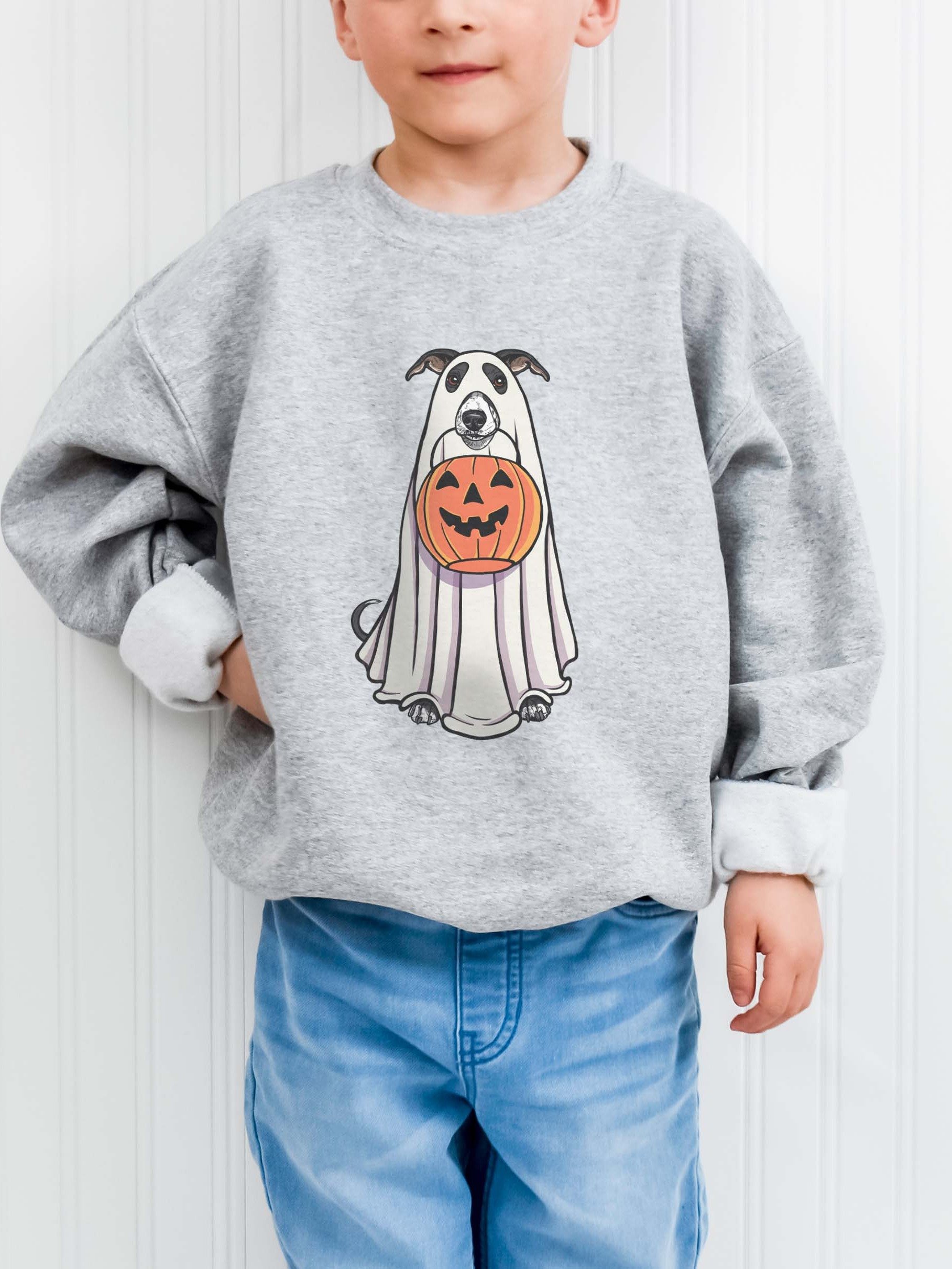 Halloween Whippet(Black & White) Youth Sweatshirt product image (1)