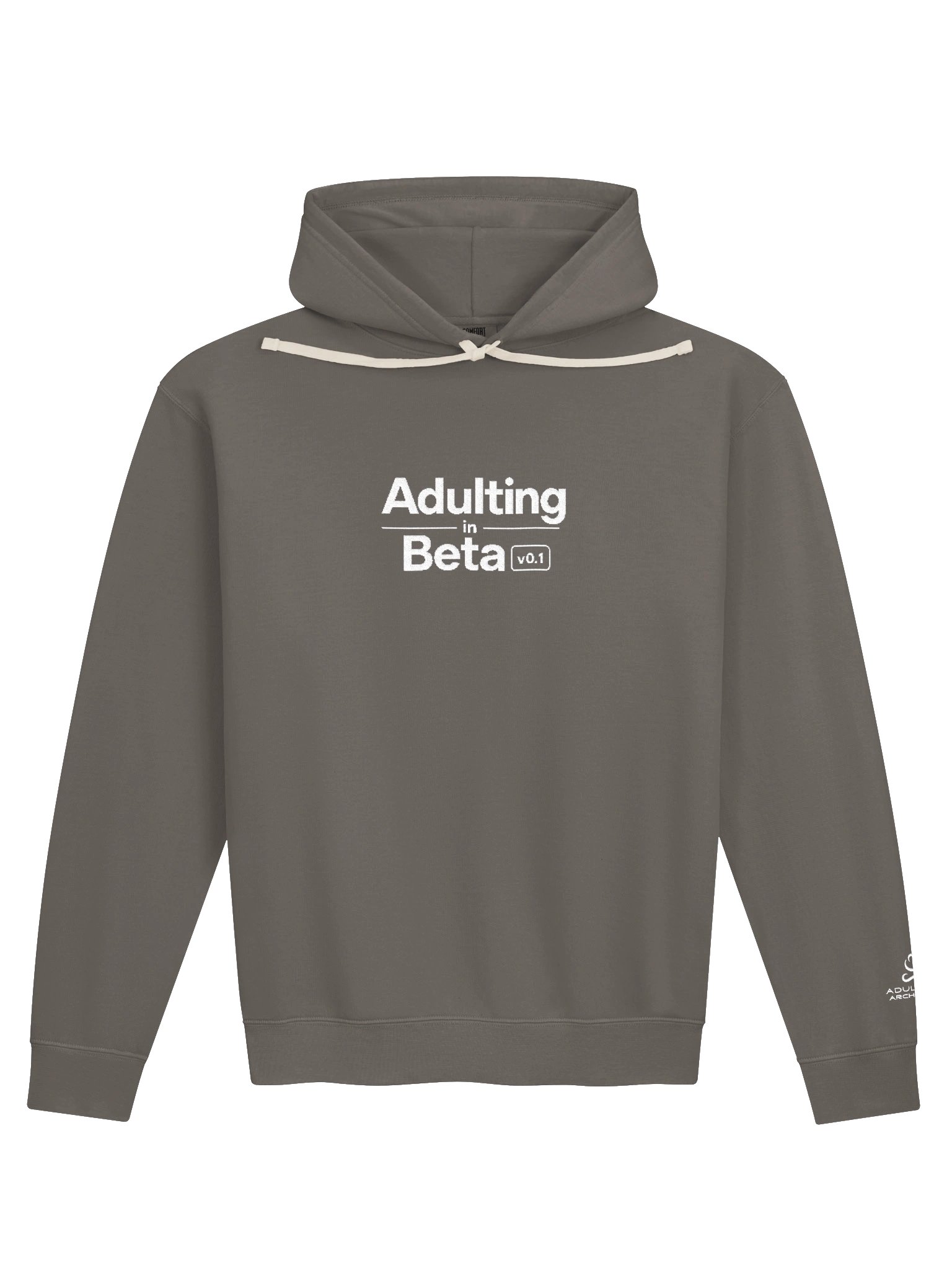 “Adulting in Beta v0.1” — Unisex Garment-Dyed Fleece Hoodie product image (2)