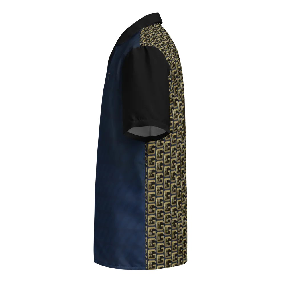 Blue Blessed by God Designer Logo in Back Button-up Shirt product image (4)