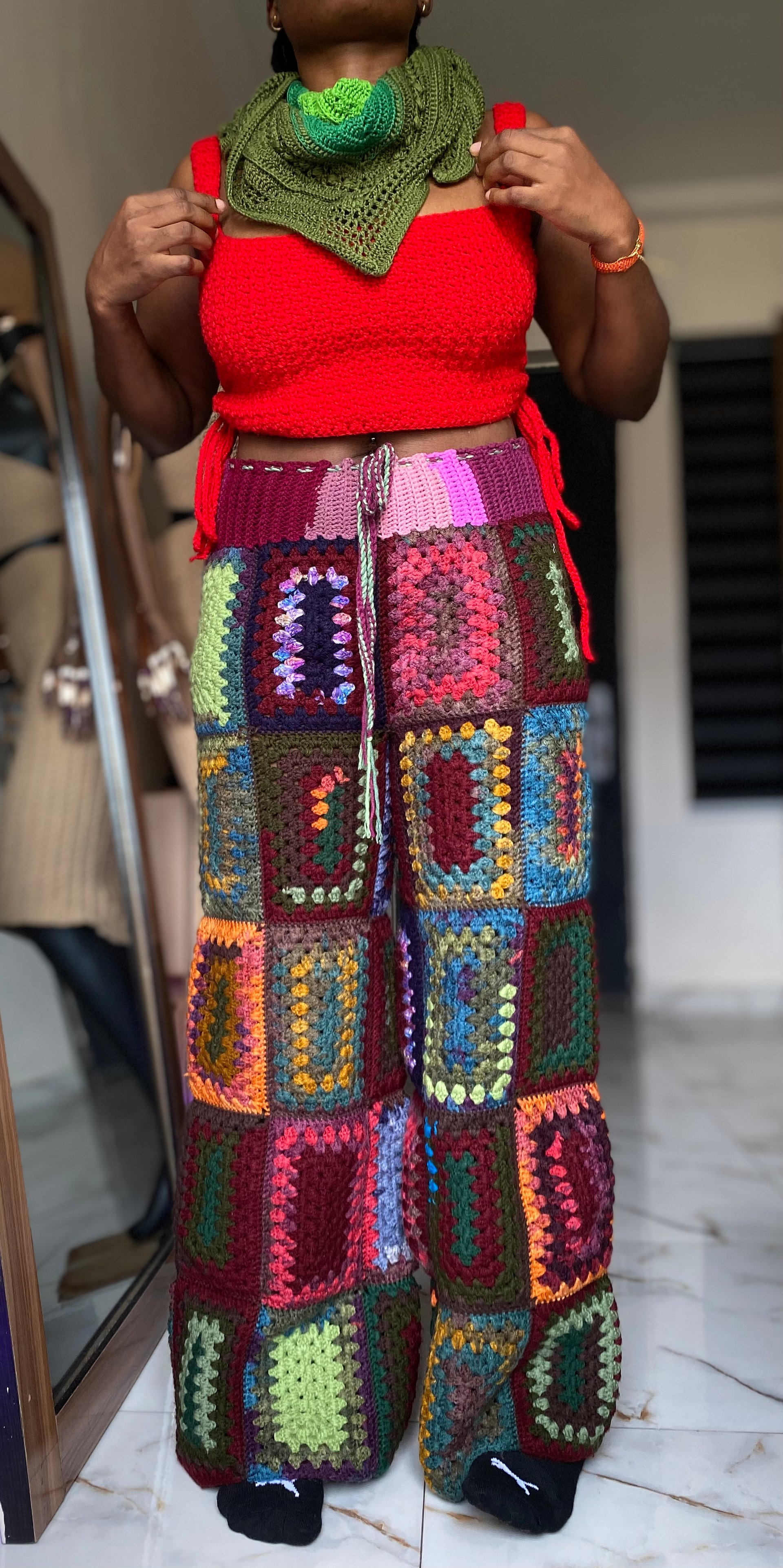 Boho Granny Rectangle Crochet Pants product image (8)