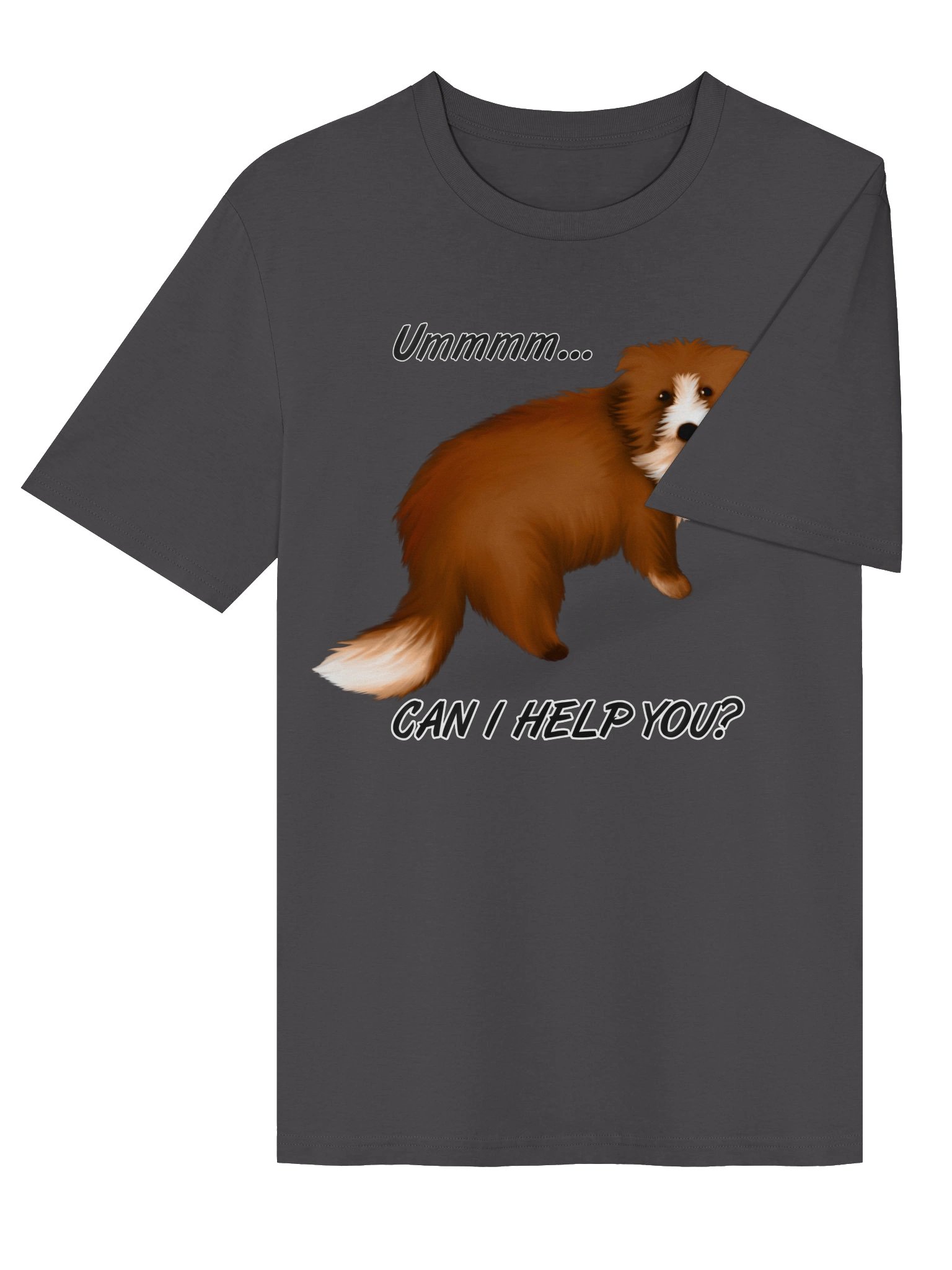 Dog "Ummm... Can I Help You?" T-Shirt. Unisex Stanley/Stella Organic Ribbed Neck T-Shirt product image (3)