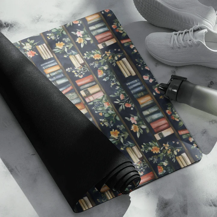 Bookshelf and Plants Yoga Mat by Treasure Pie product image (2)