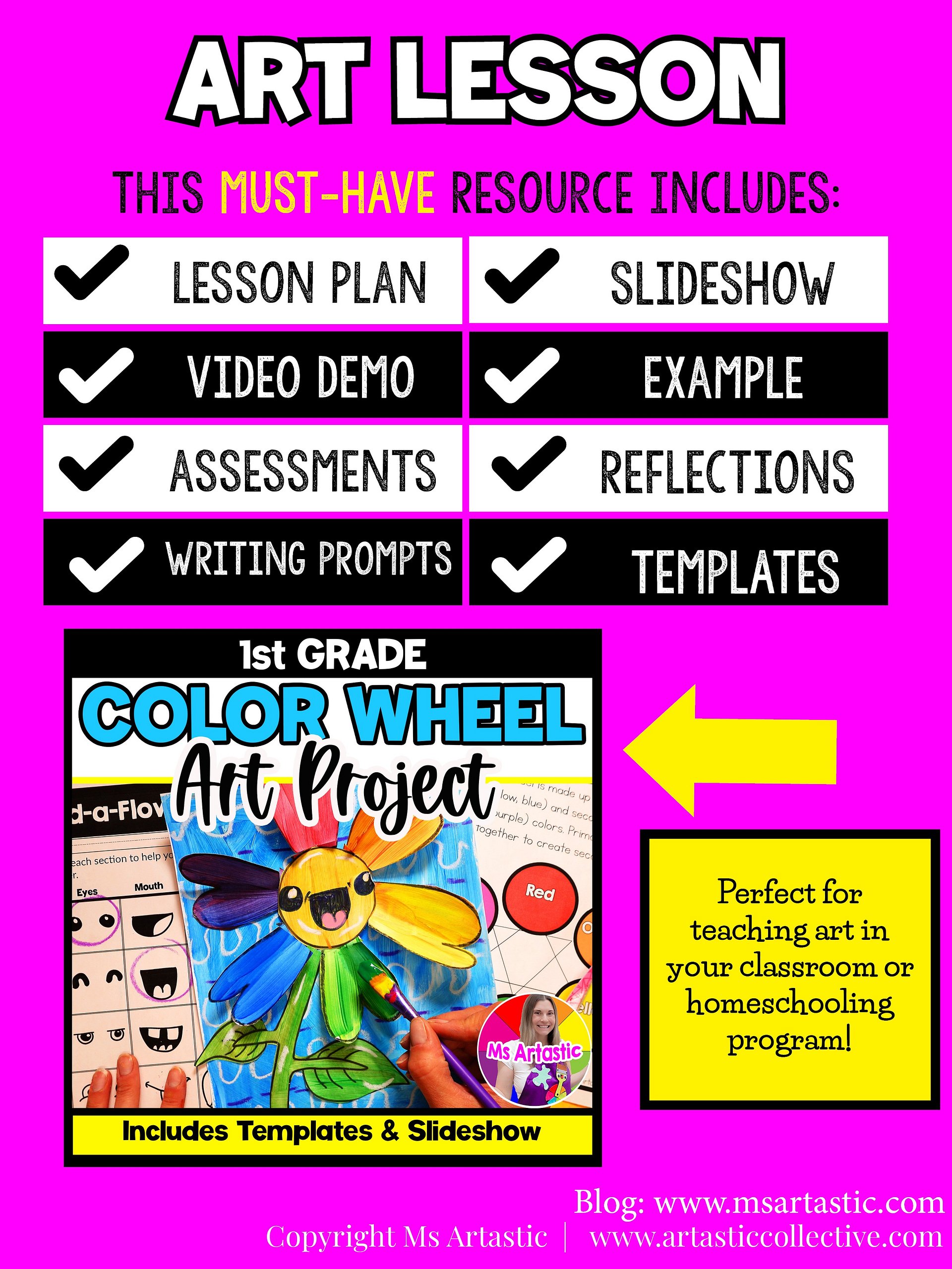 Color Lesson Color Wheel Art Project 1st Grade Art Activity Element of Art Color product image (5)