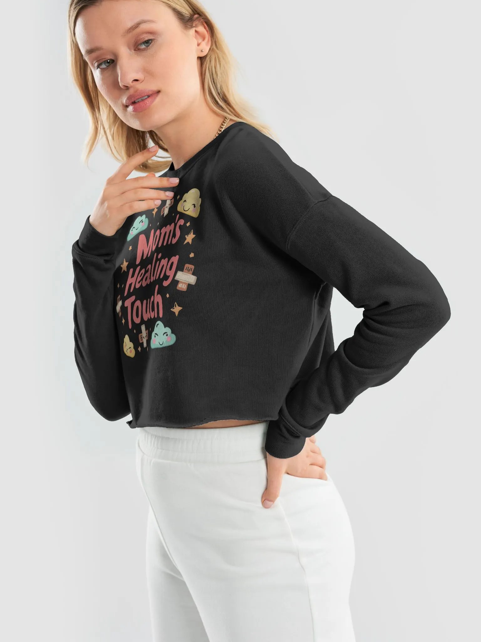 Mom's Healing Touch Fleece Crop Sweatshirt product image (29)