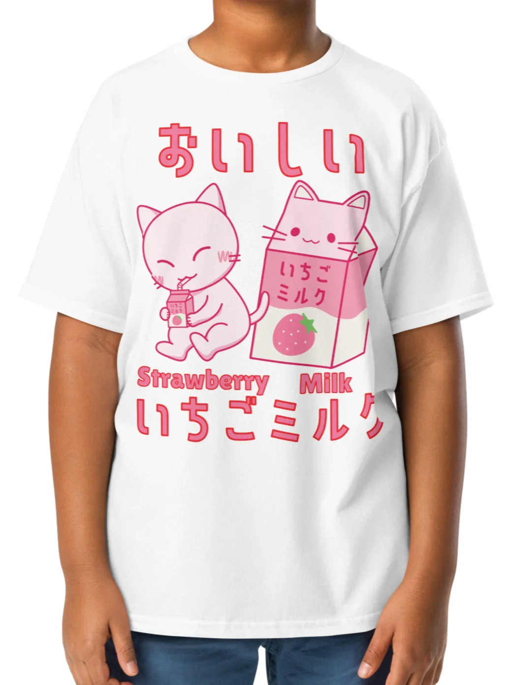 Strawberry Milk Cat- Unisex Youth Heavyweight T-shirt product image (9)